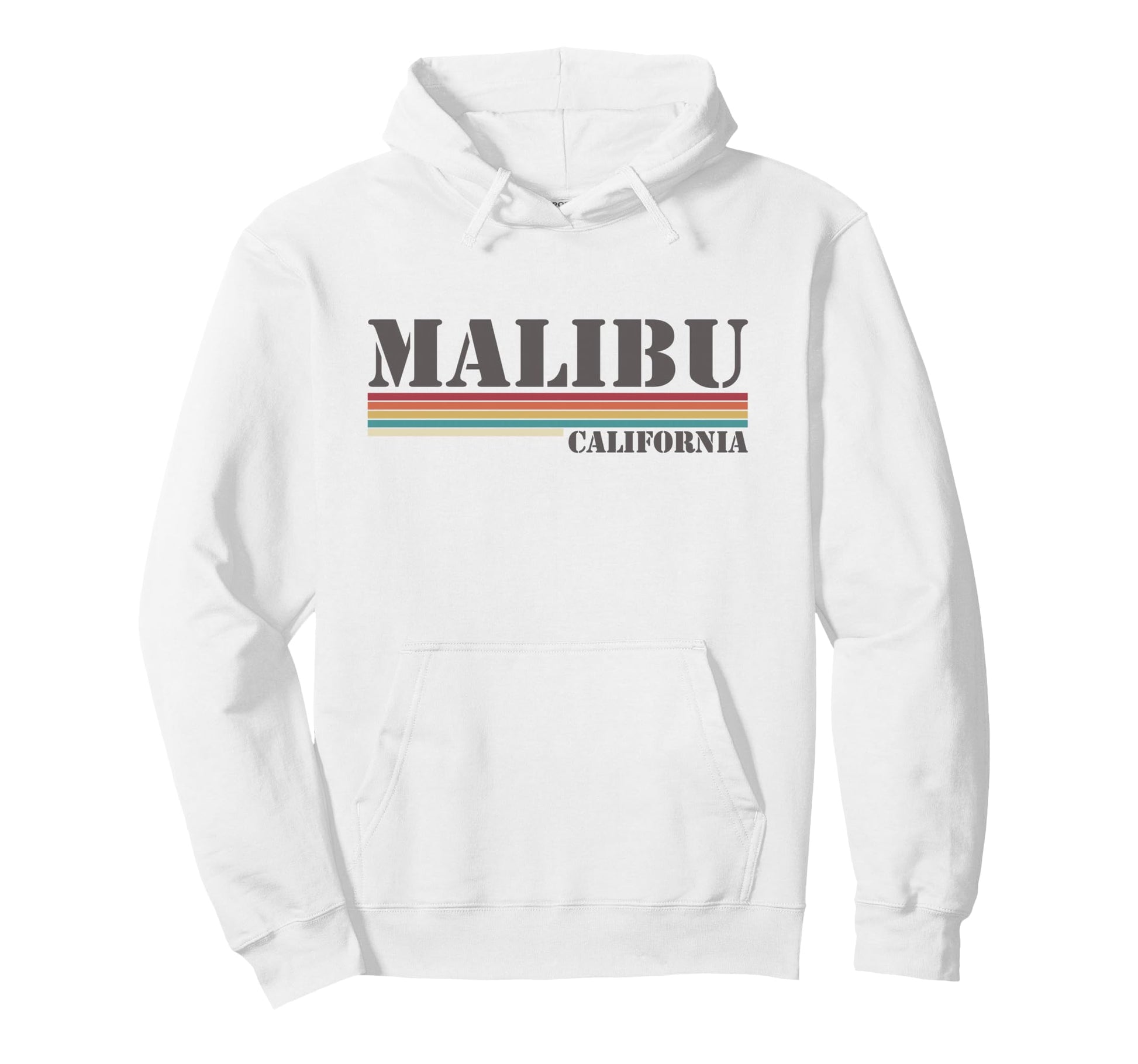 Malibu California Stripes Hoodie - Aesthetic Graphic Unisex - T-Shirt, Sweatshirt, Hoodie