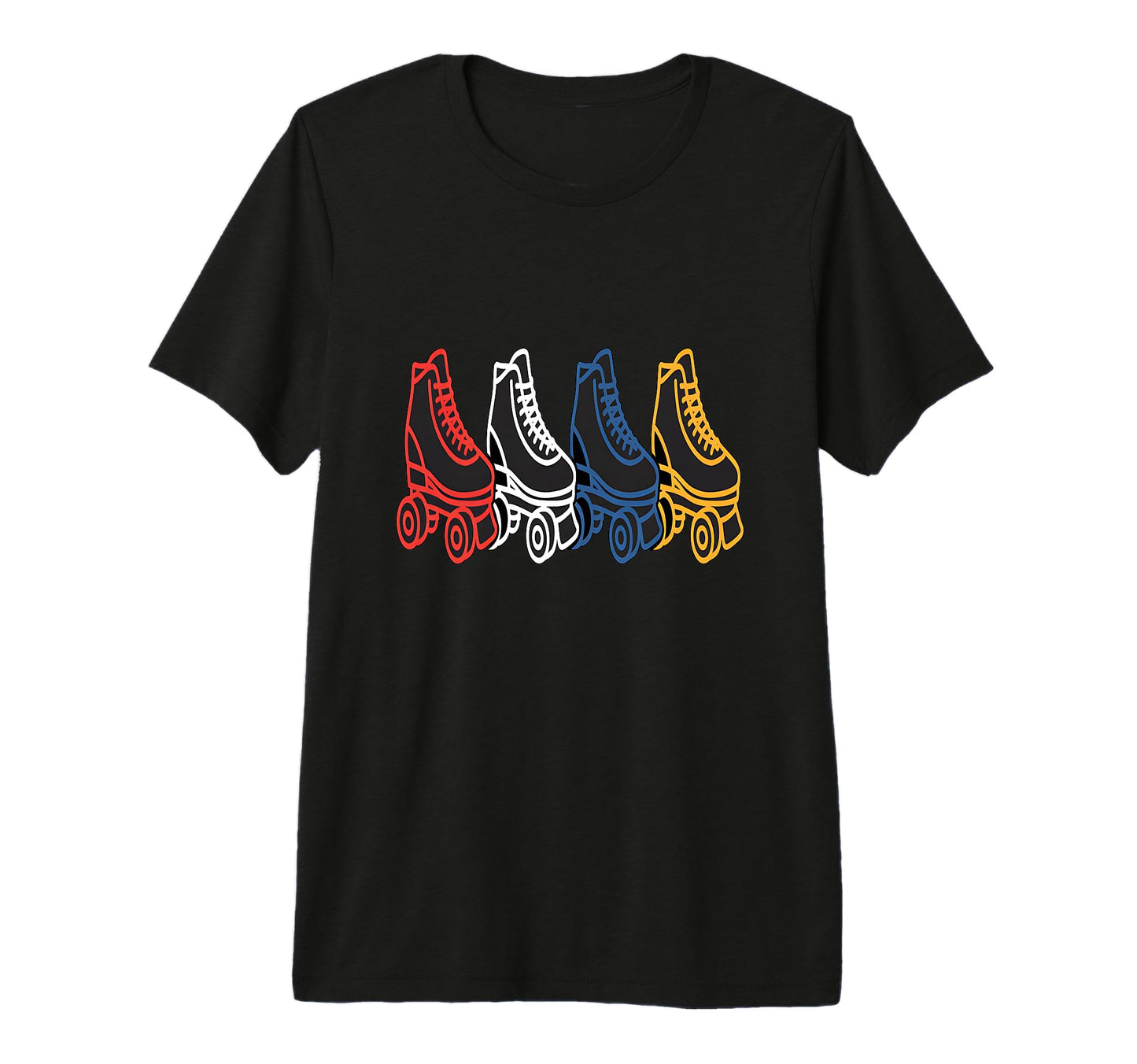 Roller Skates Color Line Art Tri T-Shirt - Aesthetic Graphic for Adults - T-Shirt, Sweatshirt, Hoodie