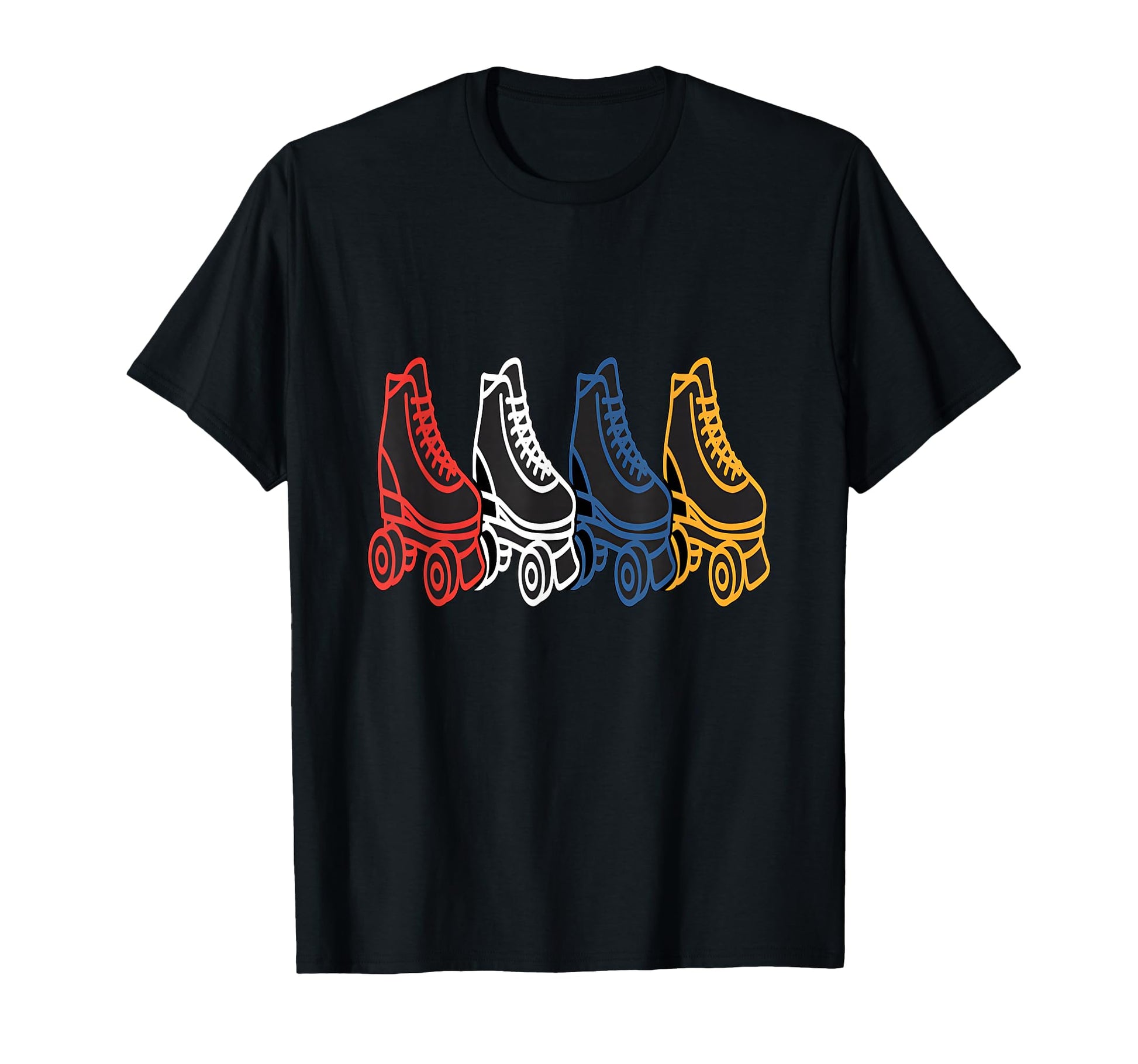 Roller Skates Color Line Art T-Shirt - Unique Graphic Unisex - T-Shirt, Sweatshirt, Hoodie