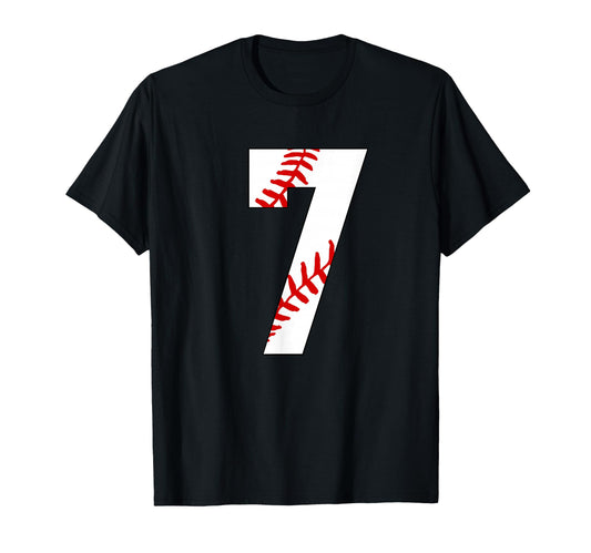 Baseball 7 Jersey Laces 7Th Birthday T-Shirt - Graphic Print Men Women - T-Shirt, Sweatshirt, Hoodie