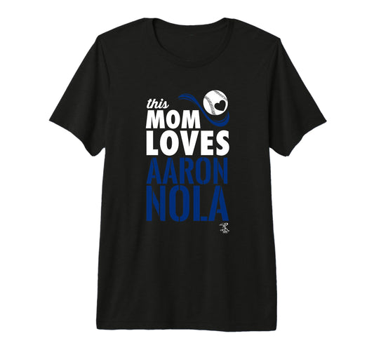 Aaron Nola This Mom Loves Tri Blend T-Shirt - Trendy Graphic Unisex - T-Shirt, Sweatshirt, Hoodie