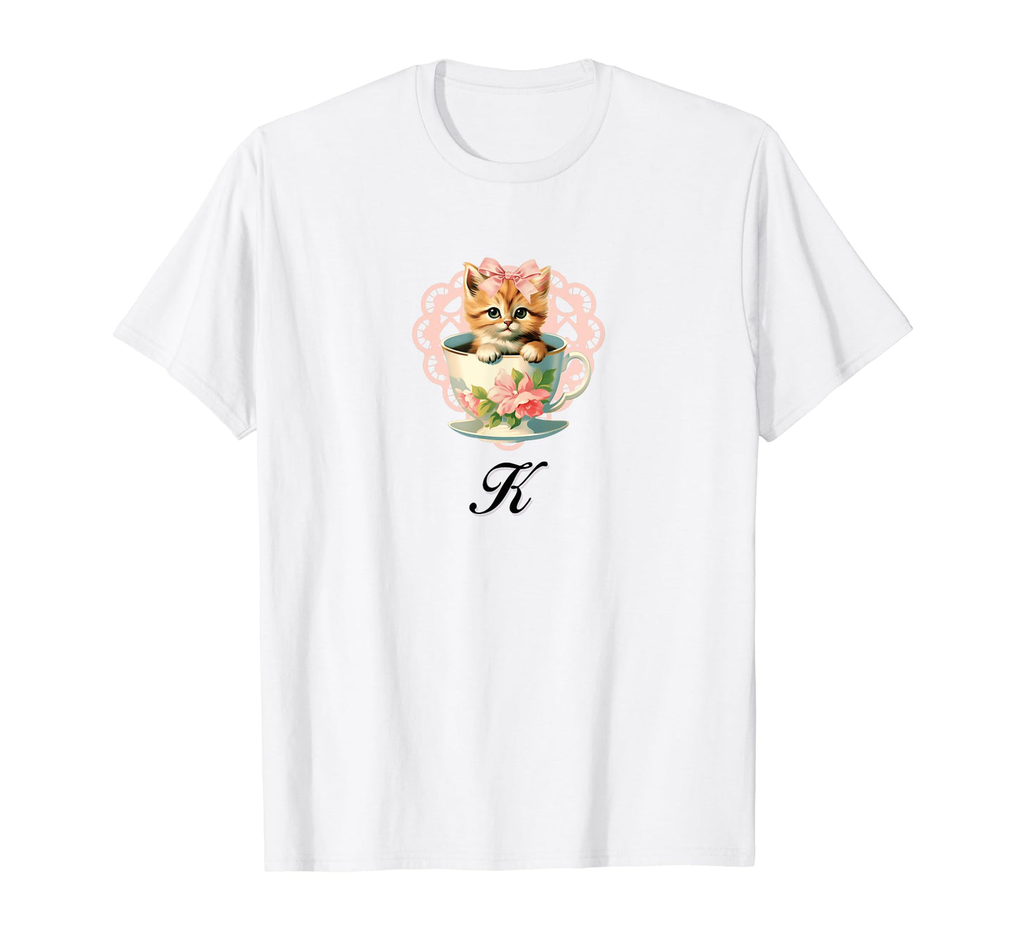 K Cat Coquette Bow Girlcore Y2K T-Shirt - Streetwear Style Men Women - T-Shirt, Sweatshirt, Hoodie