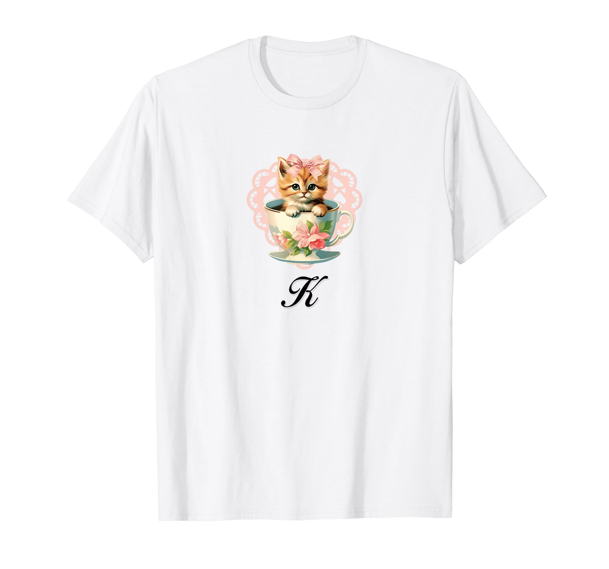 K Cat Coquette Bow Girlcore Y2K T-Shirt - Streetwear Style Men Women - T-Shirt, Sweatshirt, Hoodie