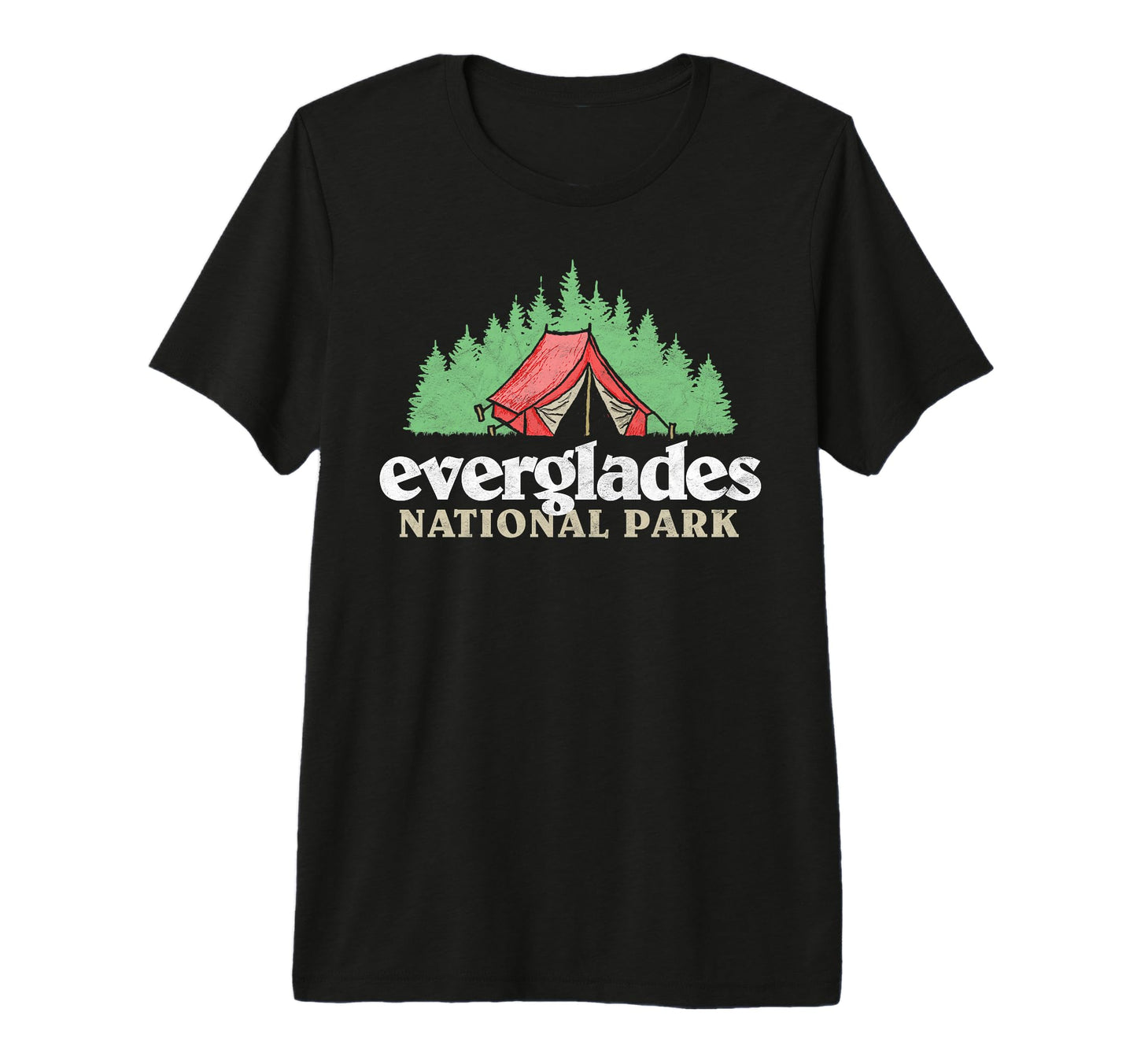 Everglades National Park Tent T-Shirt - Minimalist Print for Adults - T-Shirt, Sweatshirt, Hoodie