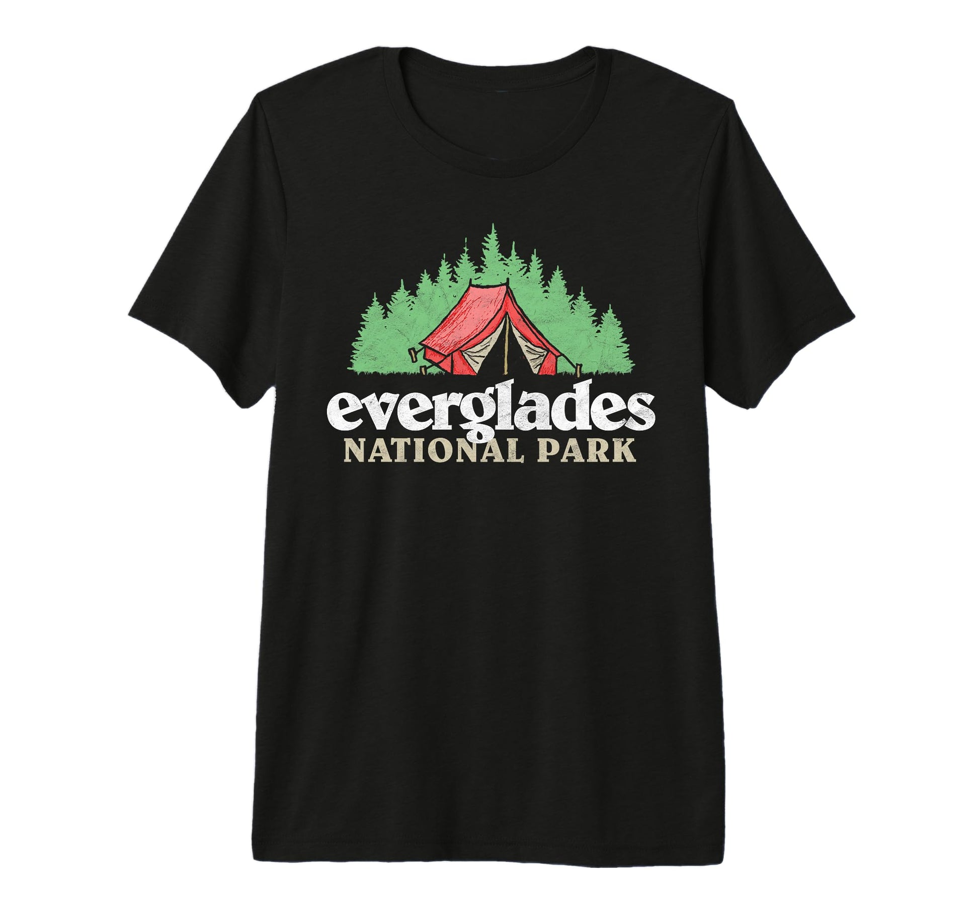 Everglades National Park Tent T-Shirt - Minimalist Print for Adults - T-Shirt, Sweatshirt, Hoodie