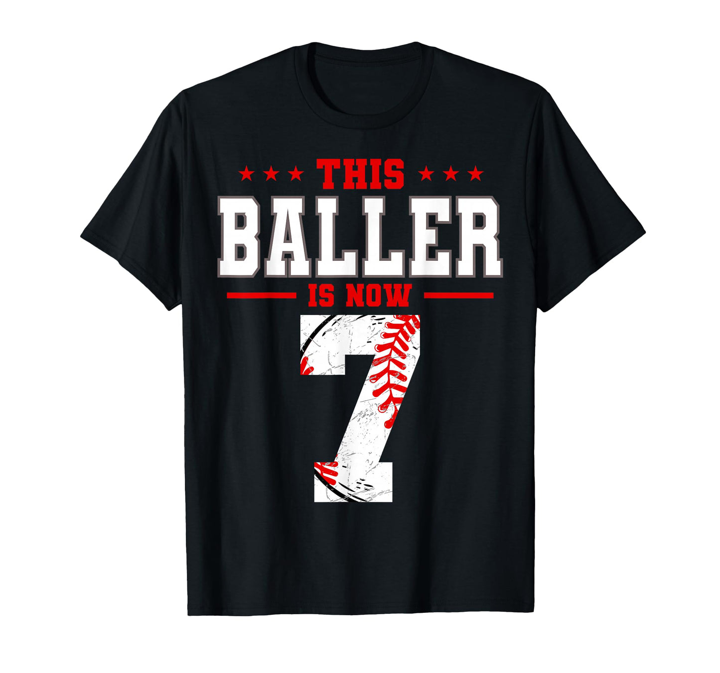 This Baller Is Now 7 Birthday Baseball T-Shirt - Custom Art Print Unisex - T-Shirt, Sweatshirt, Hoodie