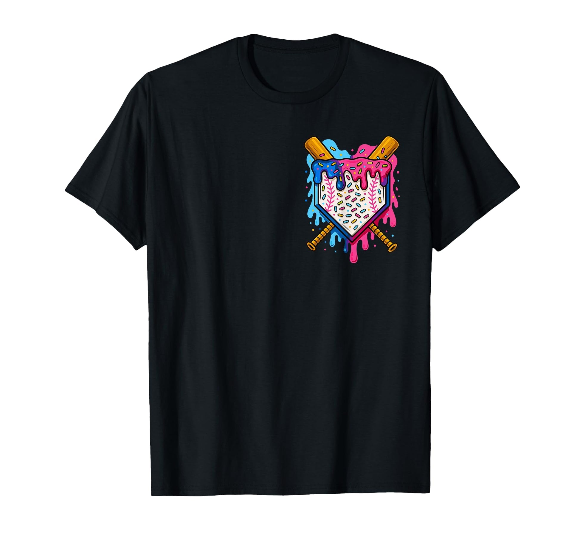 Baseball Ice Cream Drip Baseball T-Shirt - Trendy Graphic for Adults - T-Shirt, Sweatshirt, Hoodie