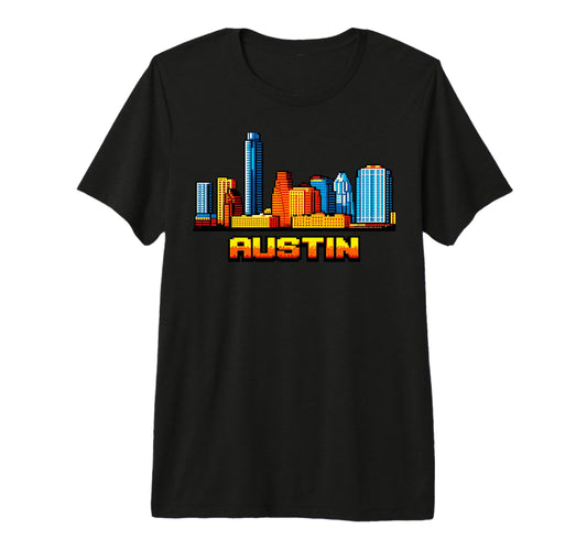 Austin 8 Bit Video Arcade Gamer Gaming 80S T-Shirt - Trendy Graphic Unisex - T-Shirt, Sweatshirt, Hoodie