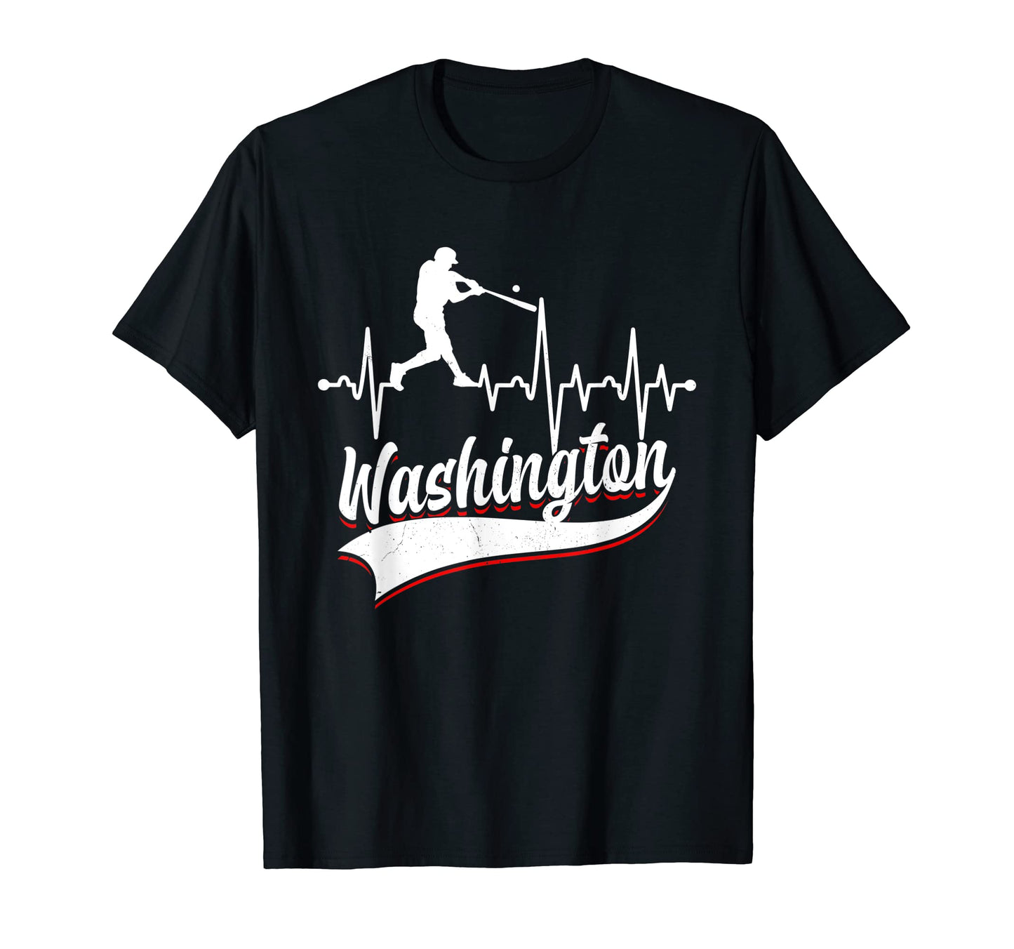 Washington Funny Baseball Heartbeat T-Shirt - Aesthetic Graphic Men Women - T-Shirt, Sweatshirt, Hoodie