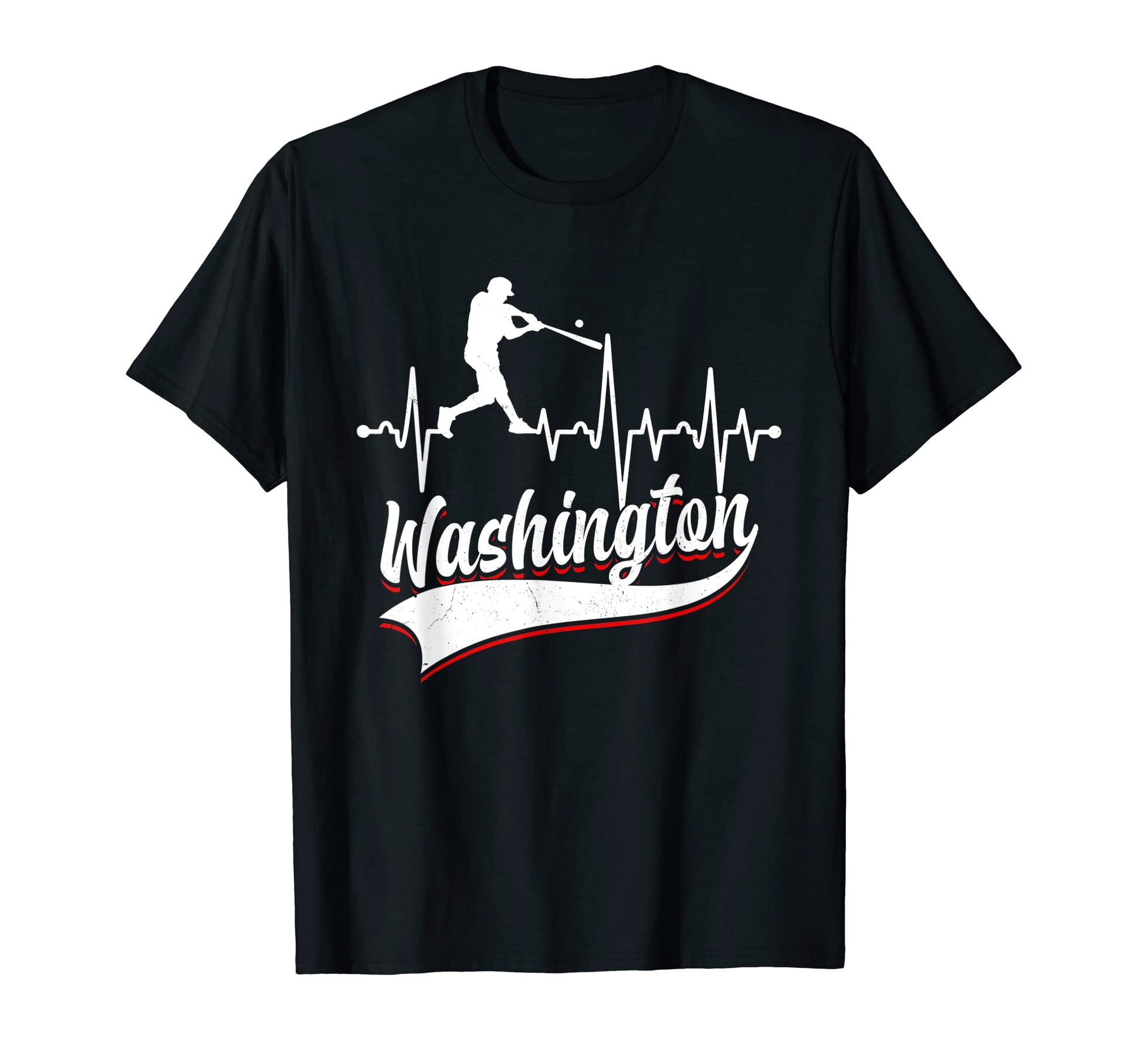 Washington Funny Baseball Heartbeat T-Shirt - Aesthetic Graphic Men Women - T-Shirt, Sweatshirt, Hoodie