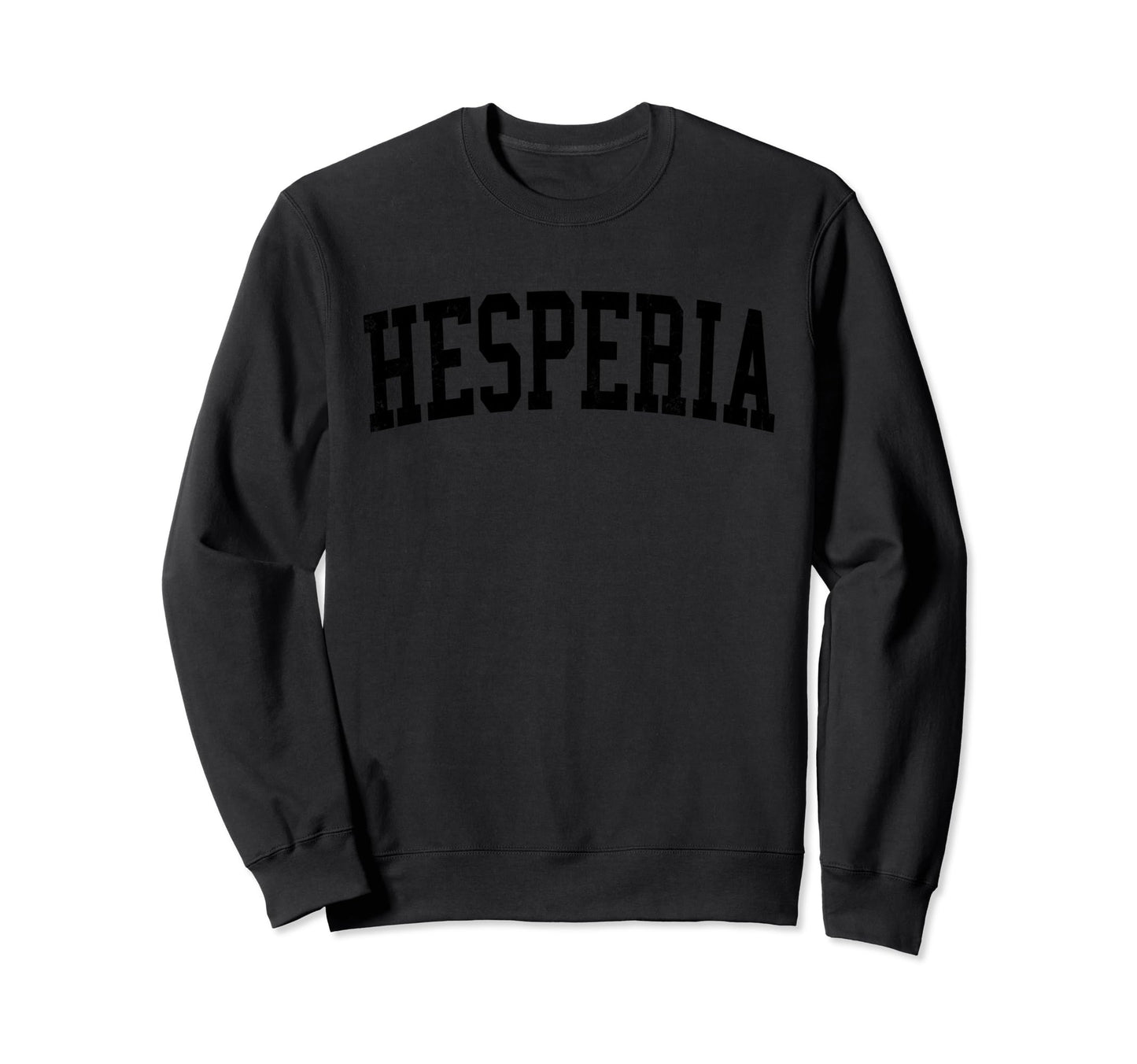 Hesperia Ca Distressed Black Varsity Sweatshirt - Graphic Print Men Women - T-Shirt, Sweatshirt, Hoodie