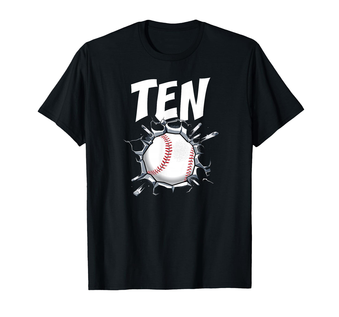 10 Year Old Baseball Birthday Party T-Shirt - Aesthetic Graphic Unisex - T-Shirt, Sweatshirt, Hoodie
