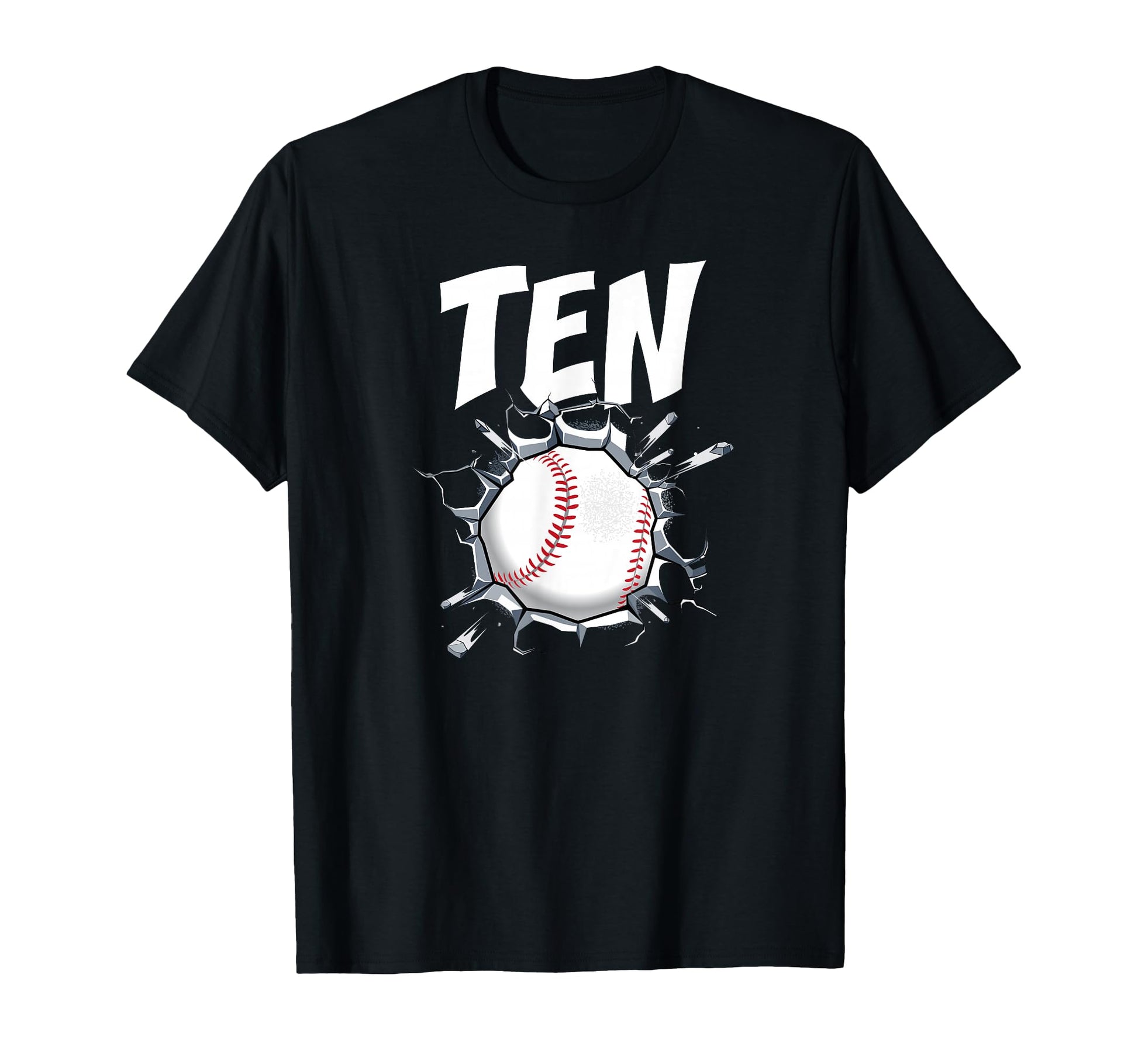 10 Year Old Baseball Birthday Party T-Shirt - Aesthetic Graphic Unisex - T-Shirt, Sweatshirt, Hoodie