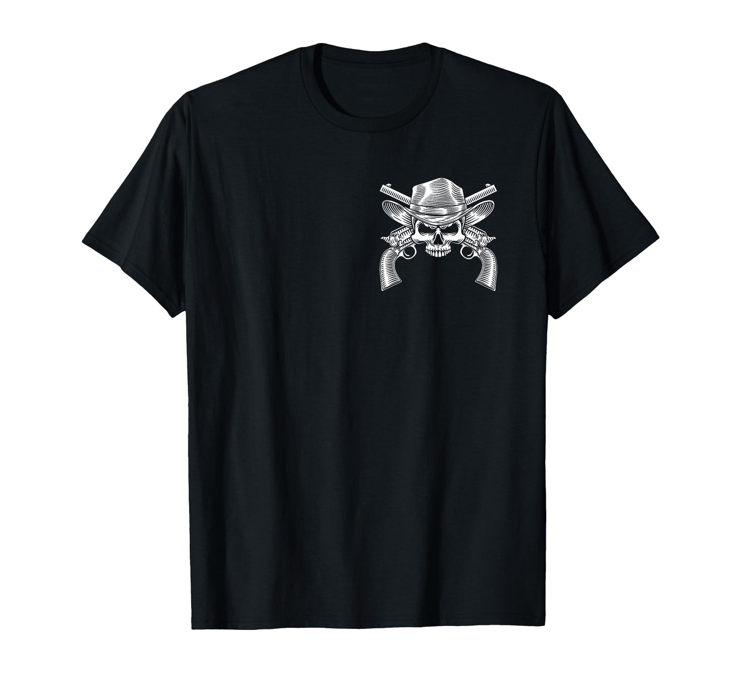 Cowboy Skull Pistols Western T-Shirt - Fun Novelty Design for Adults - T-Shirt, Sweatshirt, Hoodie