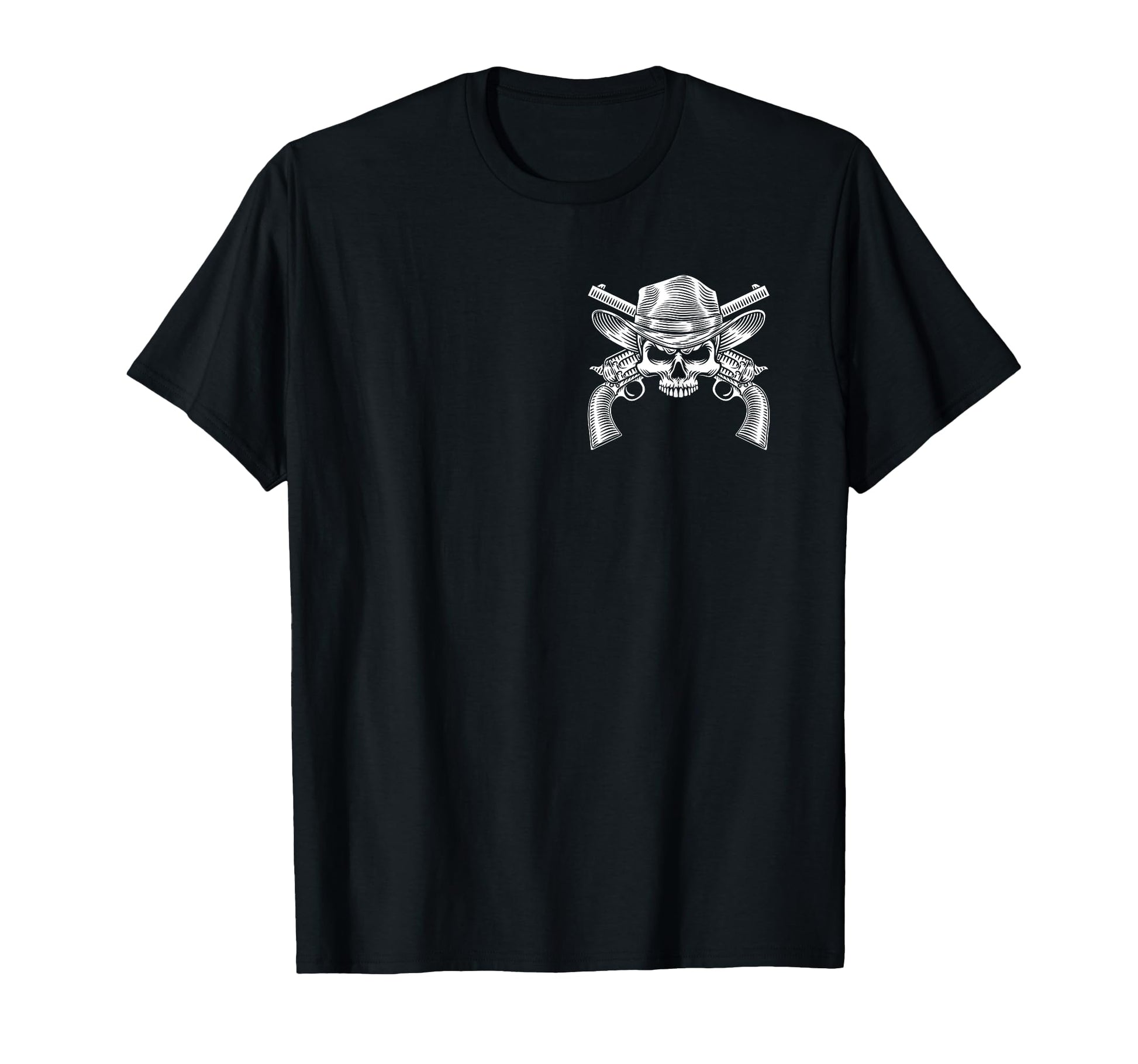 Cowboy Skull Pistols Western T-Shirt - Fun Novelty Design for Adults - T-Shirt, Sweatshirt, Hoodie