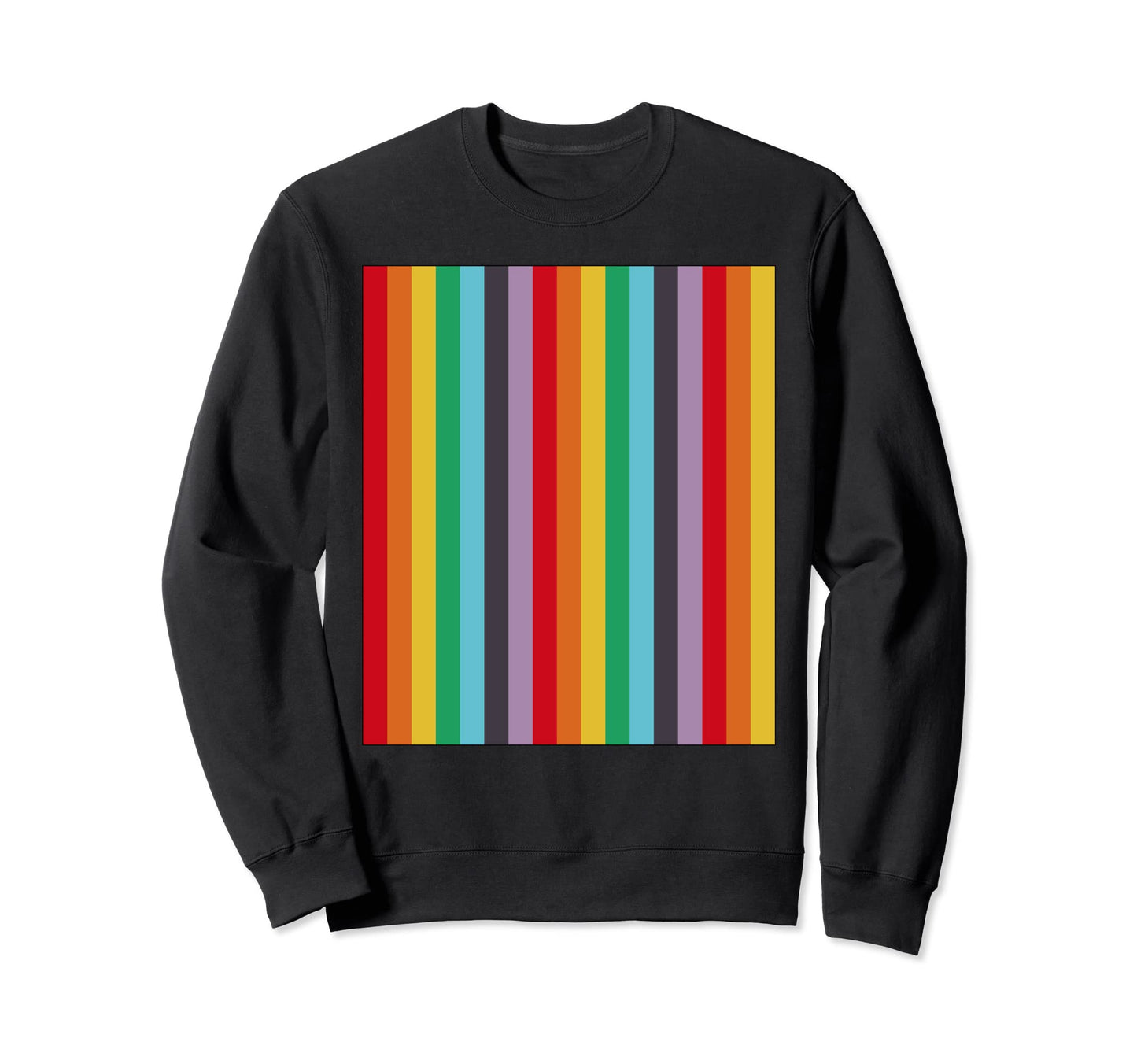 Kidcore Aesthetic Rainbow Vertical Sweatshirt - Minimalist Print Men Women - T-Shirt, Sweatshirt, Hoodie