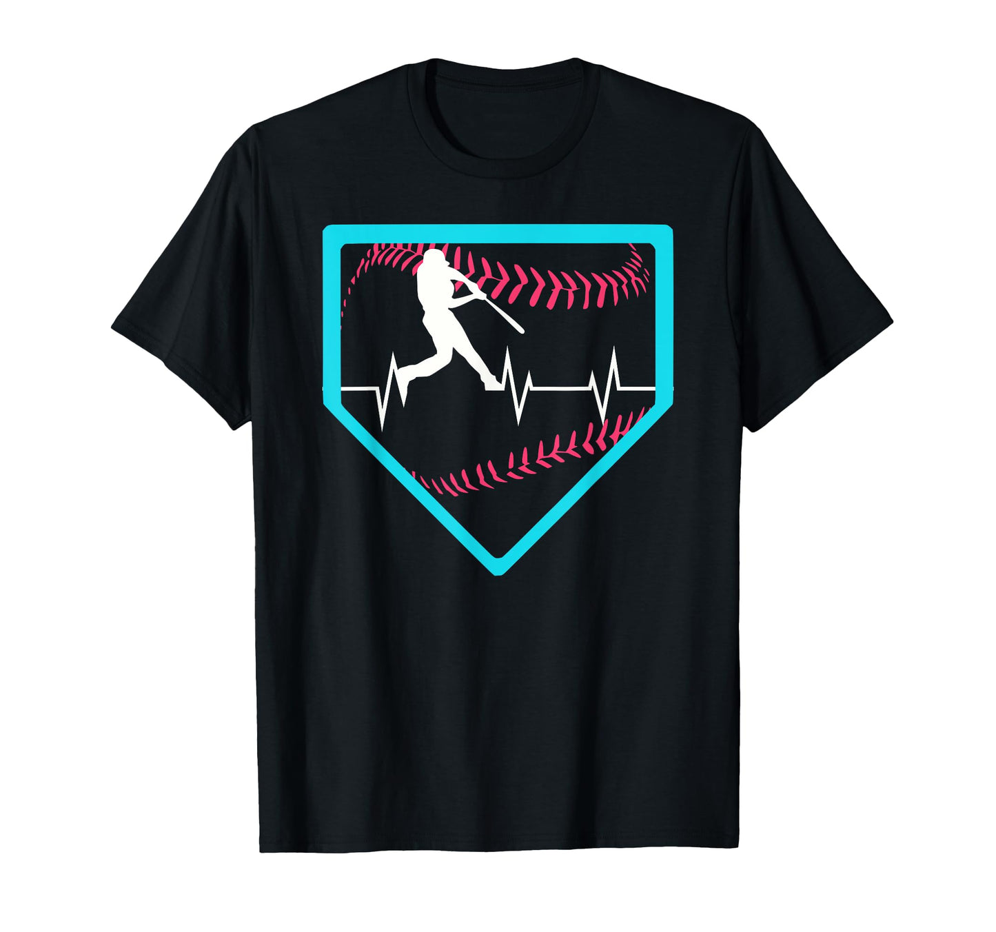 Funny Baseball Batter Heartbeat Home T-Shirt - Unique Graphic for Adults - T-Shirt, Sweatshirt, Hoodie