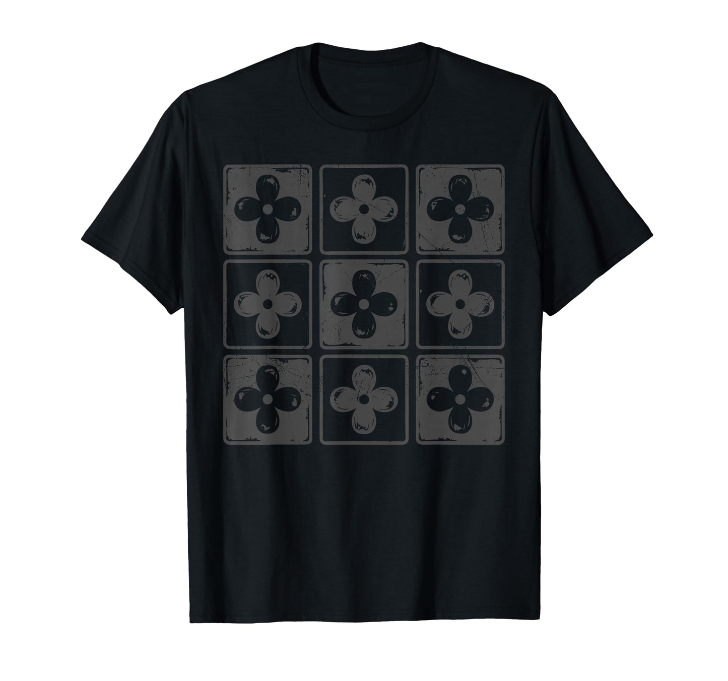 Colorful Checkered Flowers Tees Boho T-Shirt - Streetwear Style Men Women - T-Shirt, Sweatshirt, Hoodie