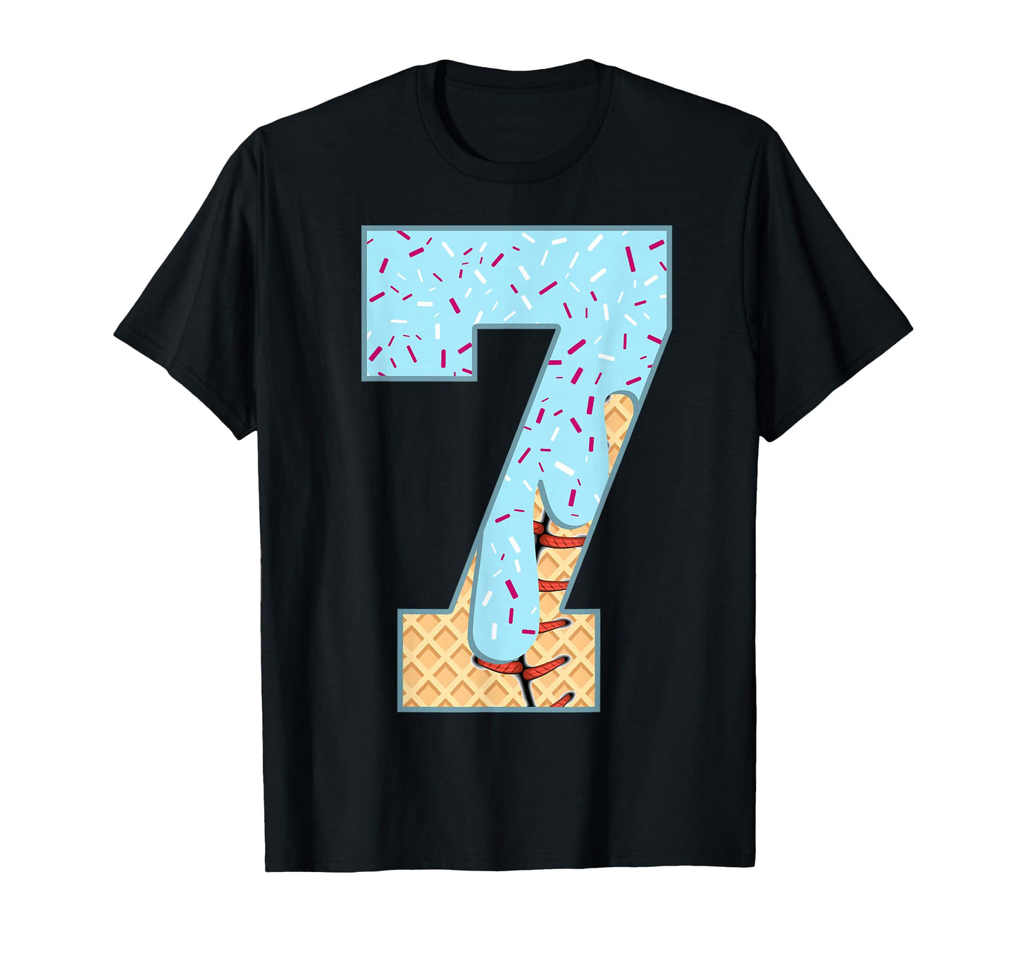 Baseball Drip 7 Year Old Ice Cream T-Shirt - Minimalist Print Men Women - T-Shirt, Sweatshirt, Hoodie