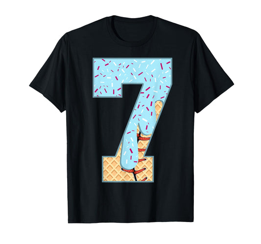 Baseball Drip 7 Year Old Ice Cream T-Shirt - Minimalist Print Men Women - T-Shirt, Sweatshirt, Hoodie