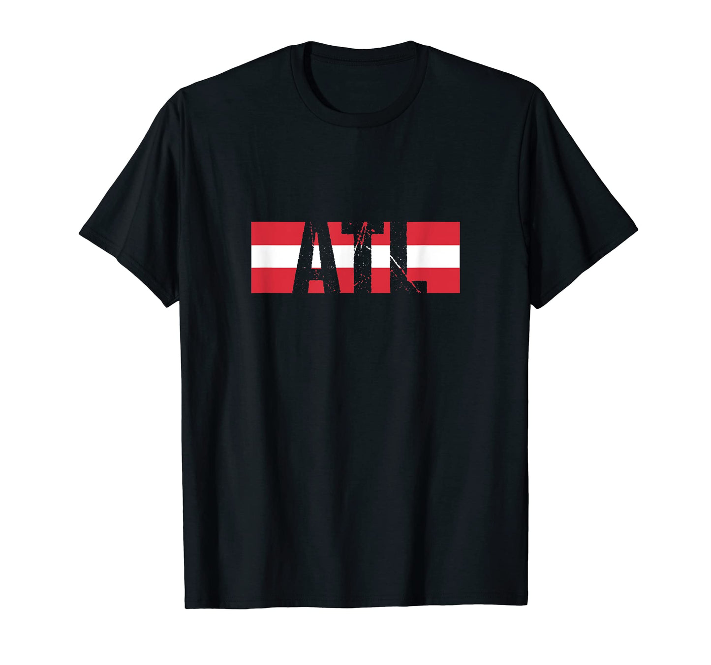 Atl Atlanta Red White Sport Stripes T-Shirt - Custom Art Print for Adults - T-Shirt, Sweatshirt, Hoodie