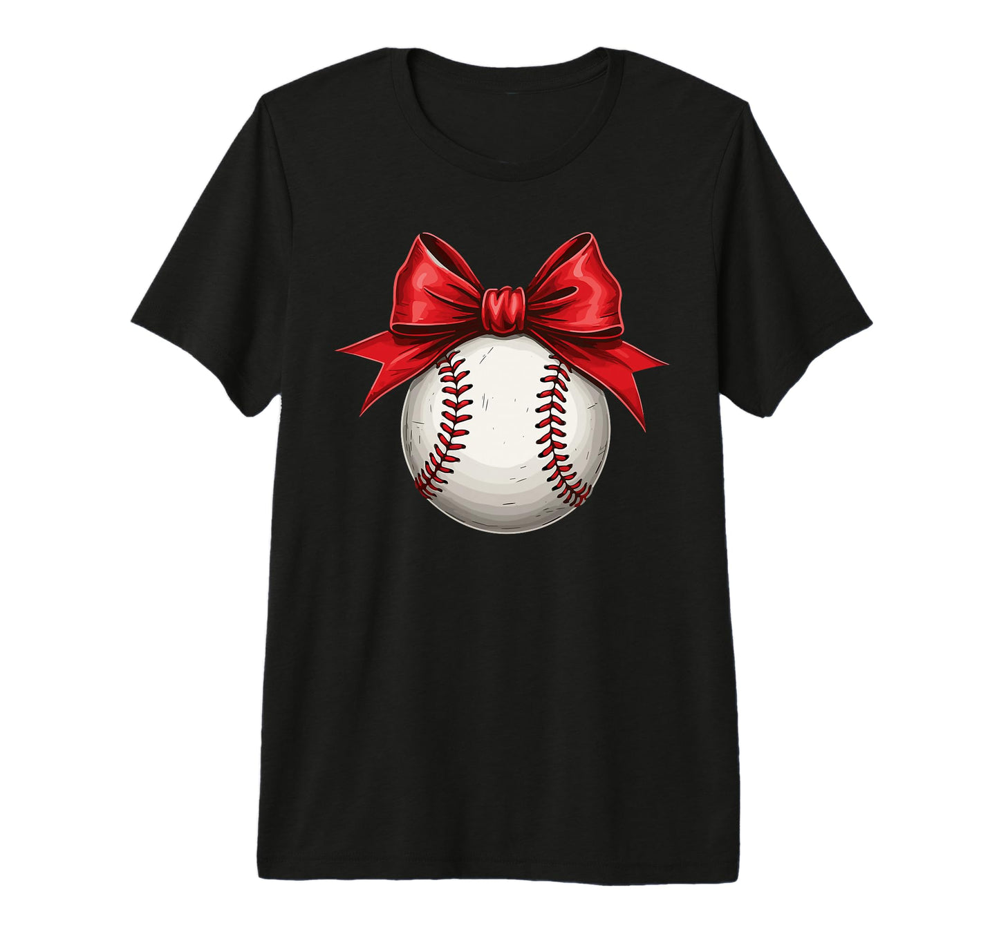 Baseball Red Coquette Bow Baseball T-Shirt - Aesthetic Graphic for Adults - T-Shirt, Sweatshirt, Hoodie