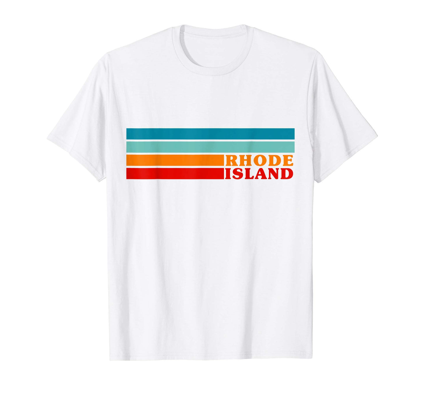 Rhode Island Colorful 70S Stripes T-Shirt - Minimalist Print for Adults - T-Shirt, Sweatshirt, Hoodie