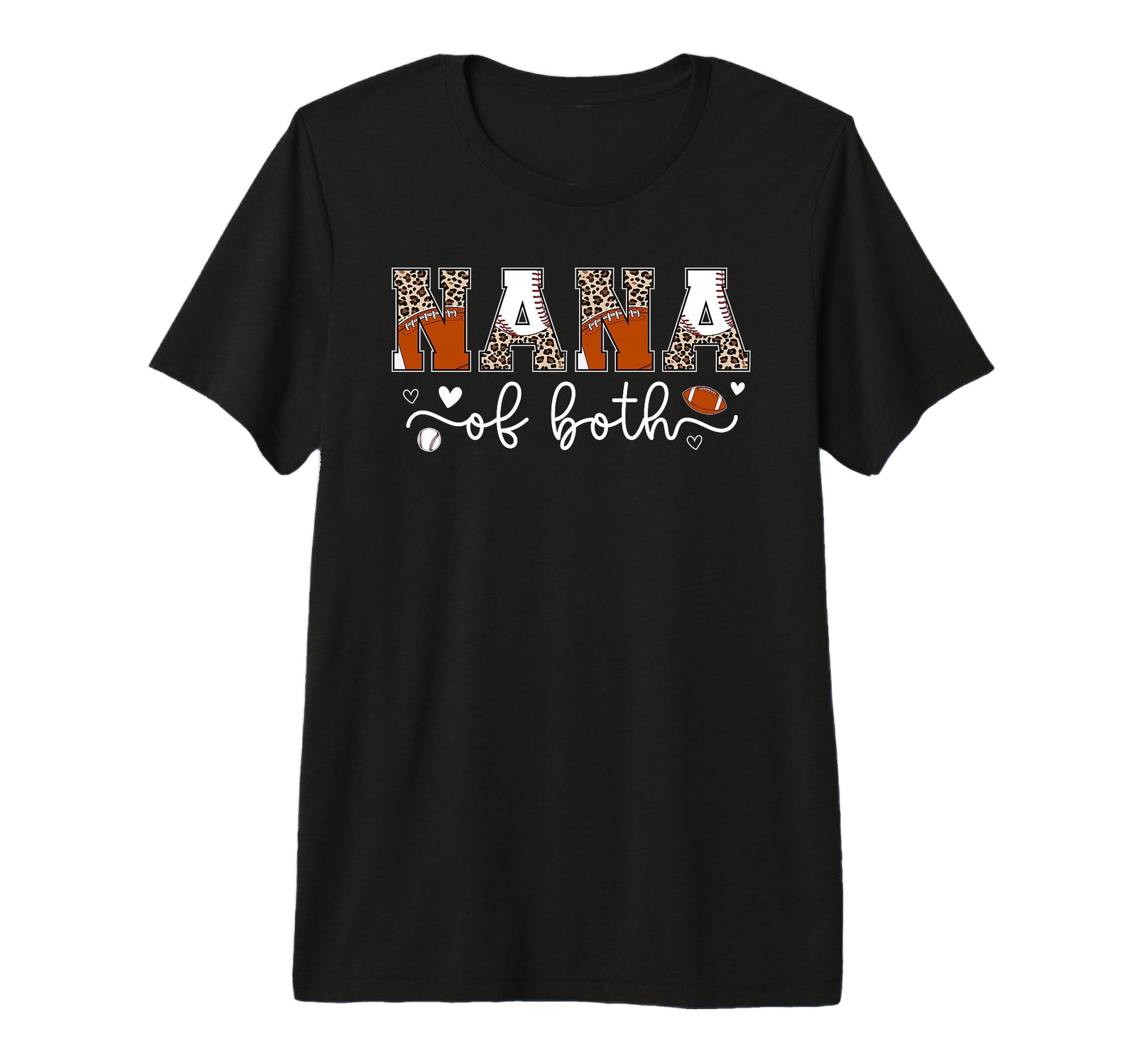 Nana Both Leopard Baseball Football Nana T-Shirt - Trendy Graphic Unisex - T-Shirt, Sweatshirt, Hoodie