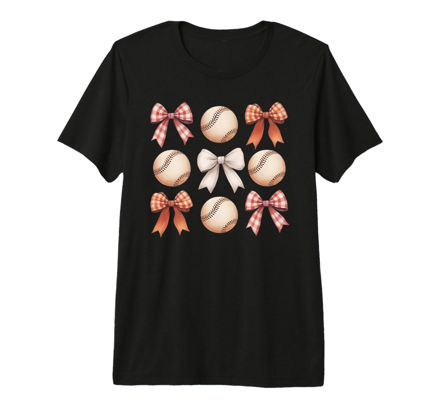 Baseball Coquette Bow Mom Sister Tri T-Shirt - Custom Art Print Unisex - T-Shirt, Sweatshirt, Hoodie