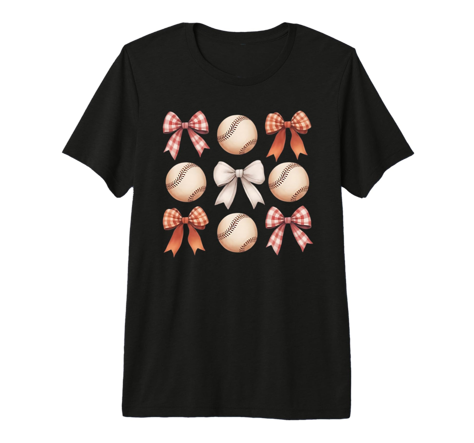 Baseball Coquette Bow Mom Sister Tri T-Shirt - Custom Art Print Unisex - T-Shirt, Sweatshirt, Hoodie