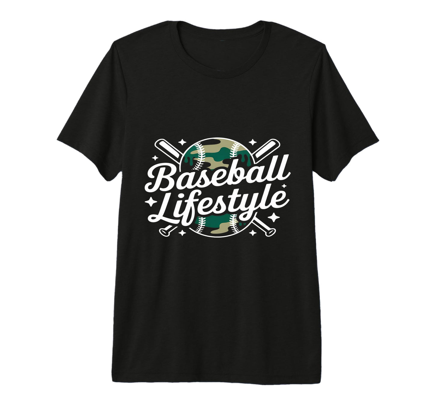Baseball Lifestyle Ball Crossed Bats Icon T-Shirt - Unique Graphic Unisex - T-Shirt, Sweatshirt, Hoodie