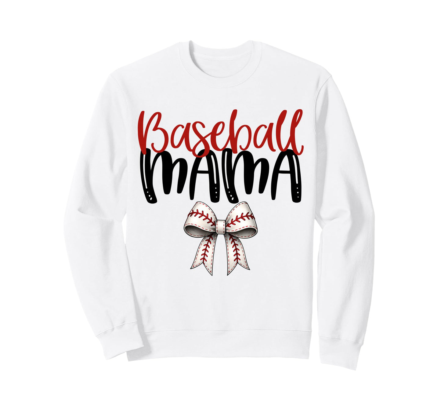 Baseball Mama Coquette Bow Game Day Sweatshirt - Minimalist Print Unisex - T-Shirt, Sweatshirt, Hoodie