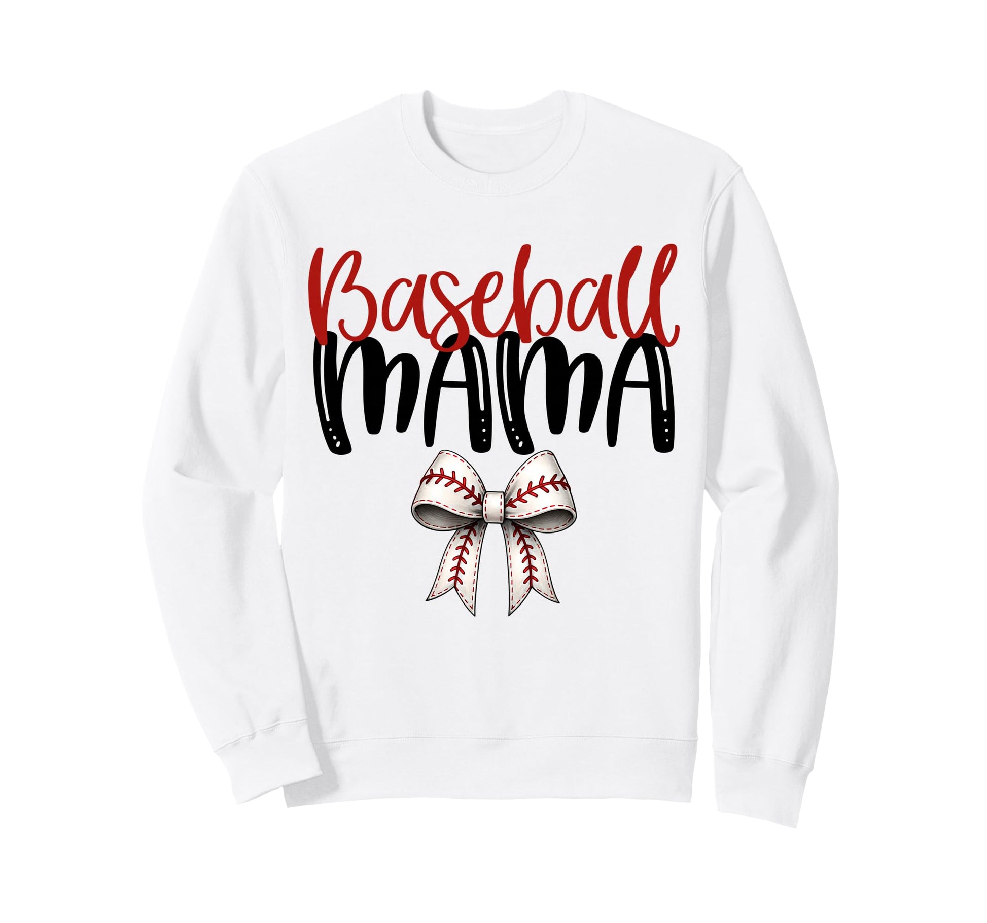 Baseball Mama Coquette Bow Game Day Sweatshirt - Minimalist Print Unisex - T-Shirt, Sweatshirt, Hoodie