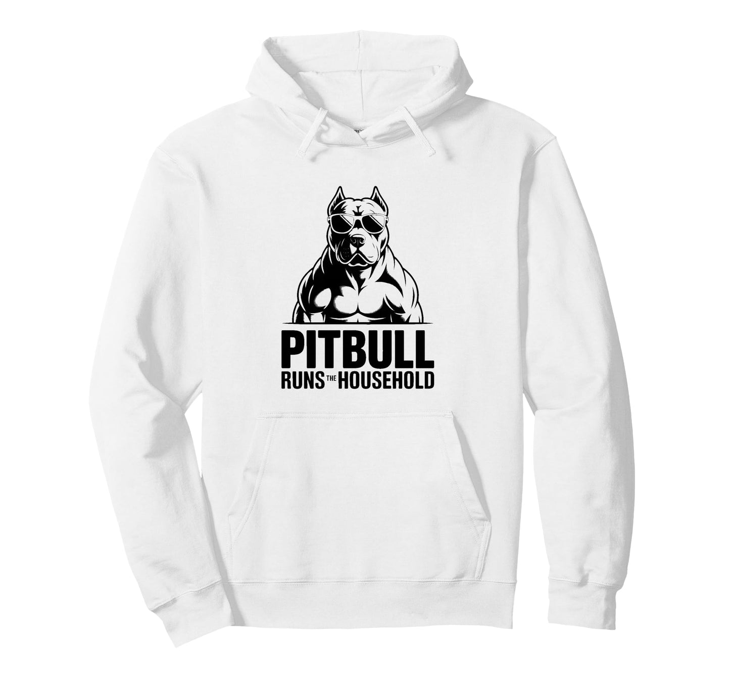 Muscular Pitbull Runs Household Hoodie - Fun Novelty Design Unisex - T-Shirt, Sweatshirt, Hoodie
