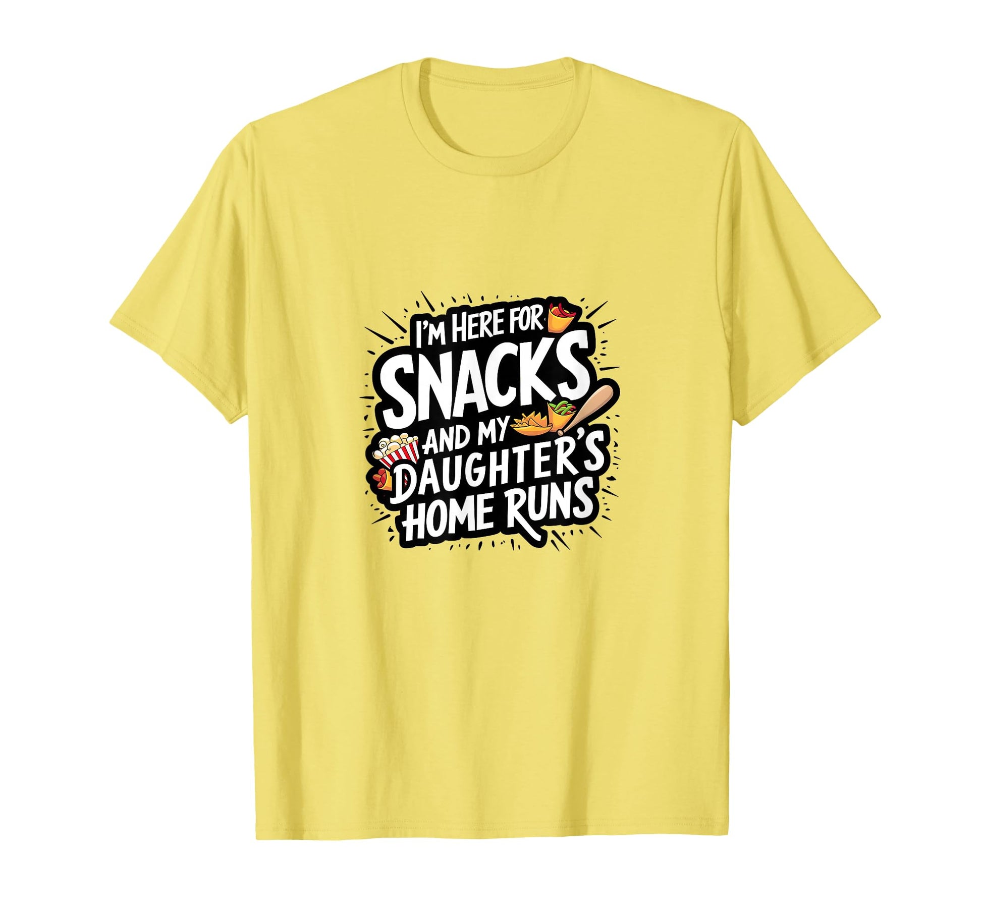 Softball Dad Snacks And Daughter Home T-Shirt - Trendy Graphic for Adults - T-Shirt, Sweatshirt, Hoodie