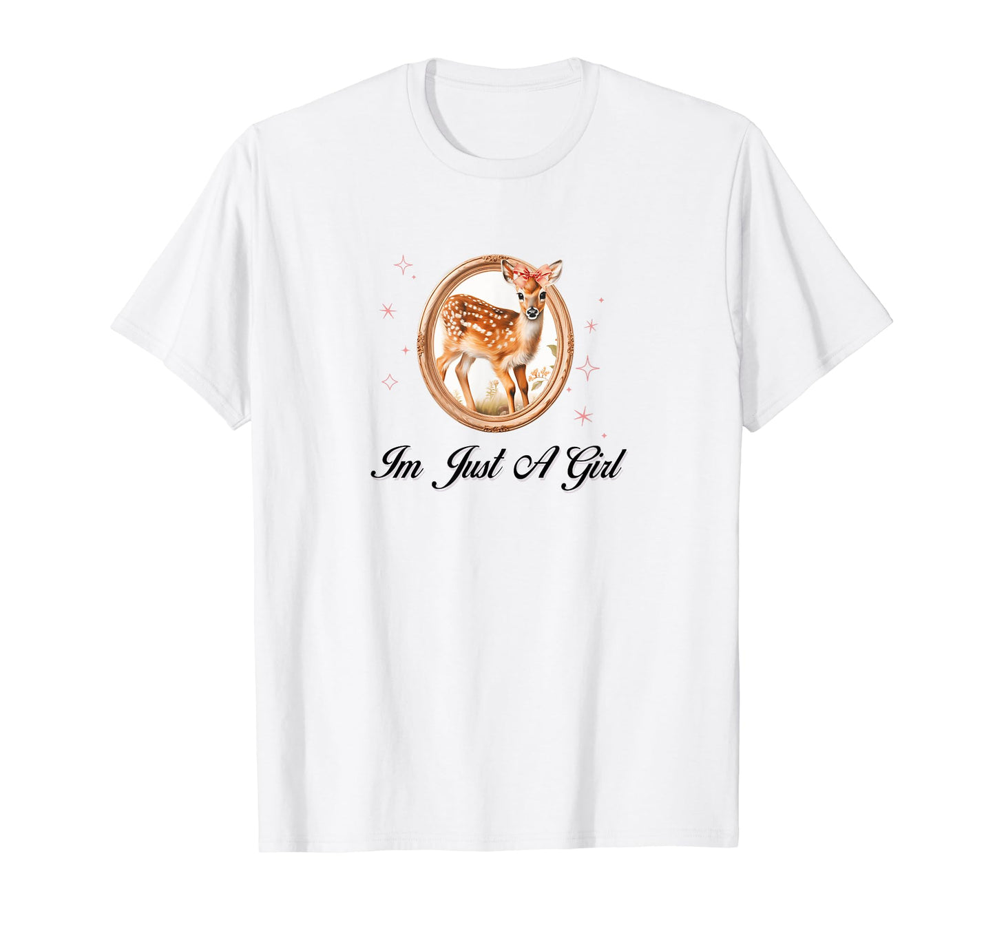Im Just Coquette Deer Ribbon Girlcore T-Shirt - Minimalist Print Men Women - T-Shirt, Sweatshirt, Hoodie