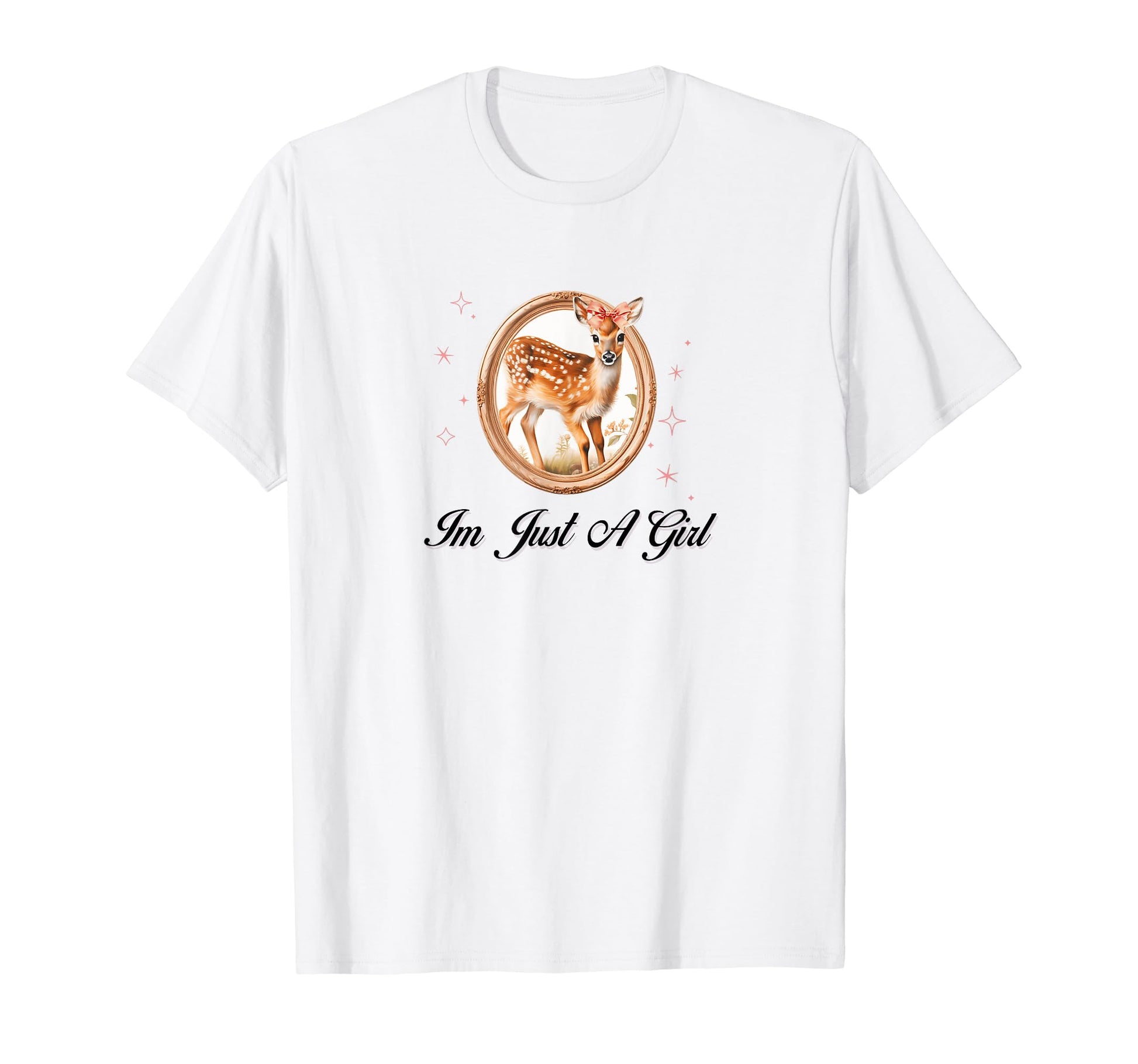 Im Just Coquette Deer Ribbon Girlcore T-Shirt - Minimalist Print Men Women - T-Shirt, Sweatshirt, Hoodie
