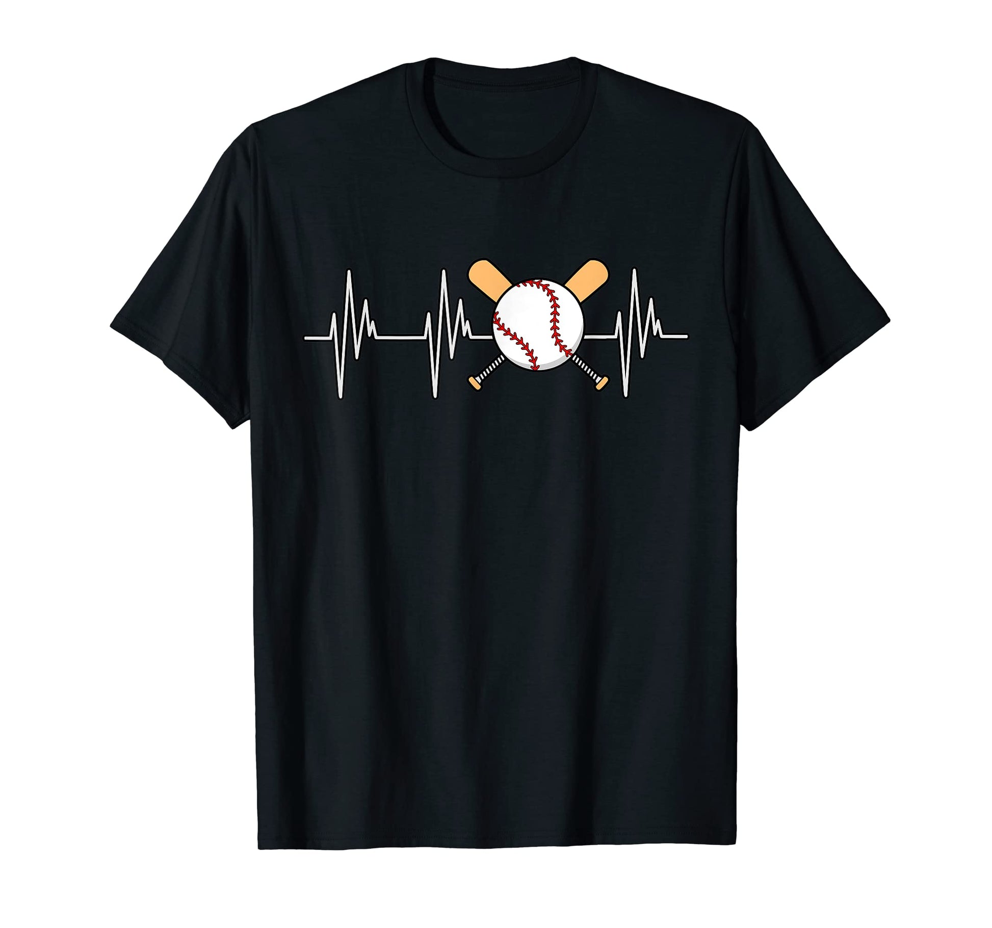 Baseball Heartbeat Sports Player T-Shirt - Fun Novelty Design for Adults - T-Shirt, Sweatshirt, Hoodie