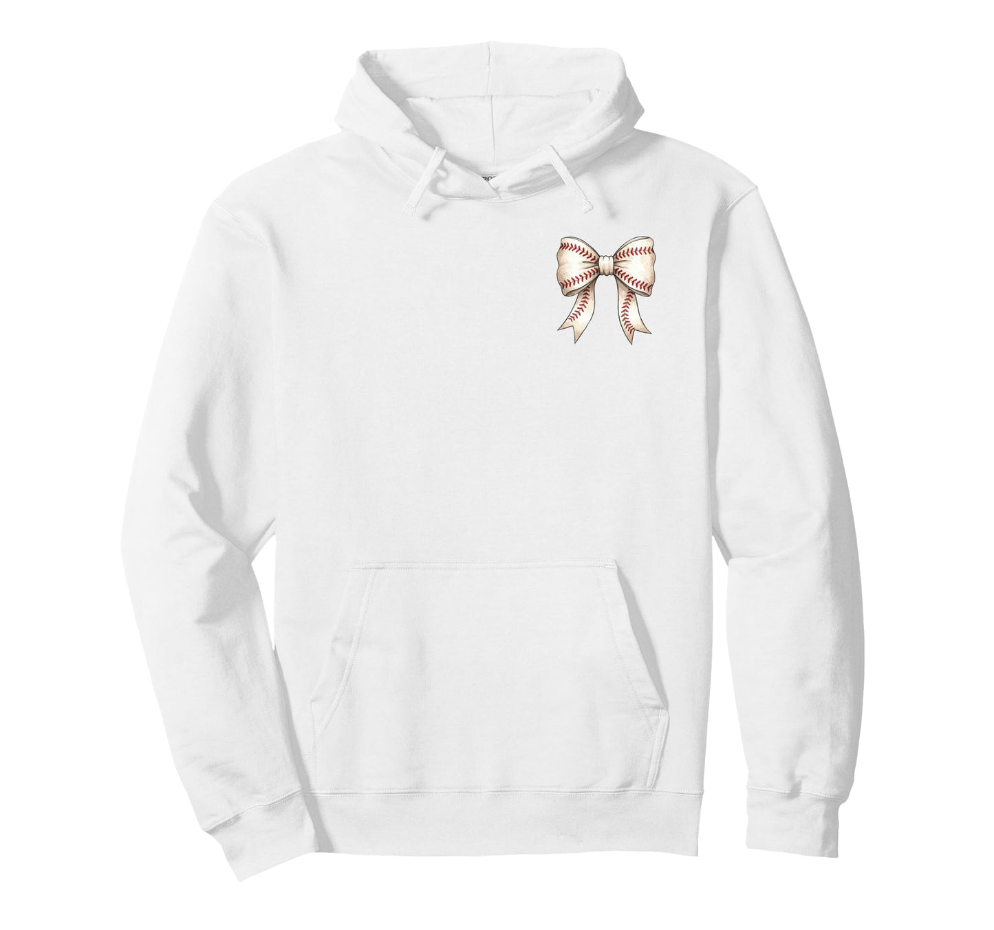 2 Sided Baseball Mama Coquette Bow Hoodie - Aesthetic Graphic for Adults - T-Shirt, Sweatshirt, Hoodie