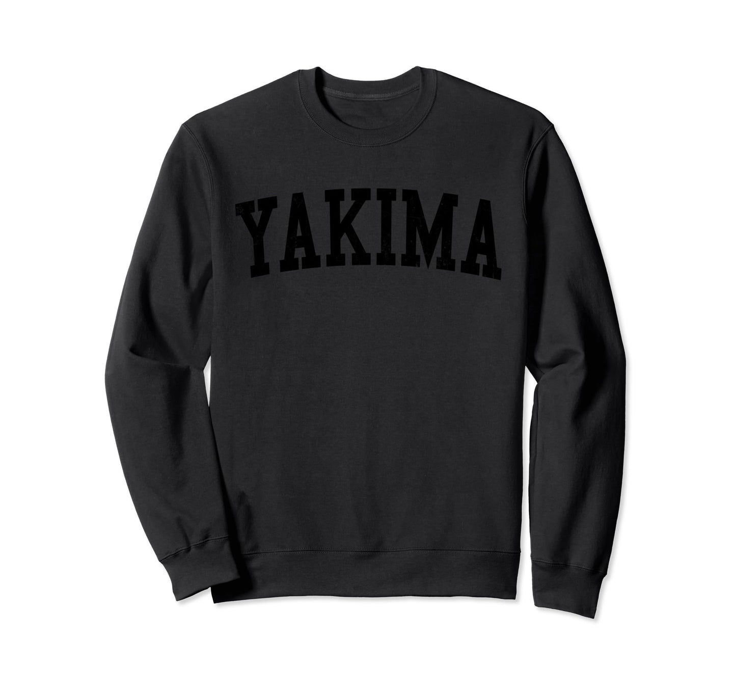 Yakima Wa Distressed Black Varsity Sweatshirt - Unique Graphic Men Women - T-Shirt, Sweatshirt, Hoodie