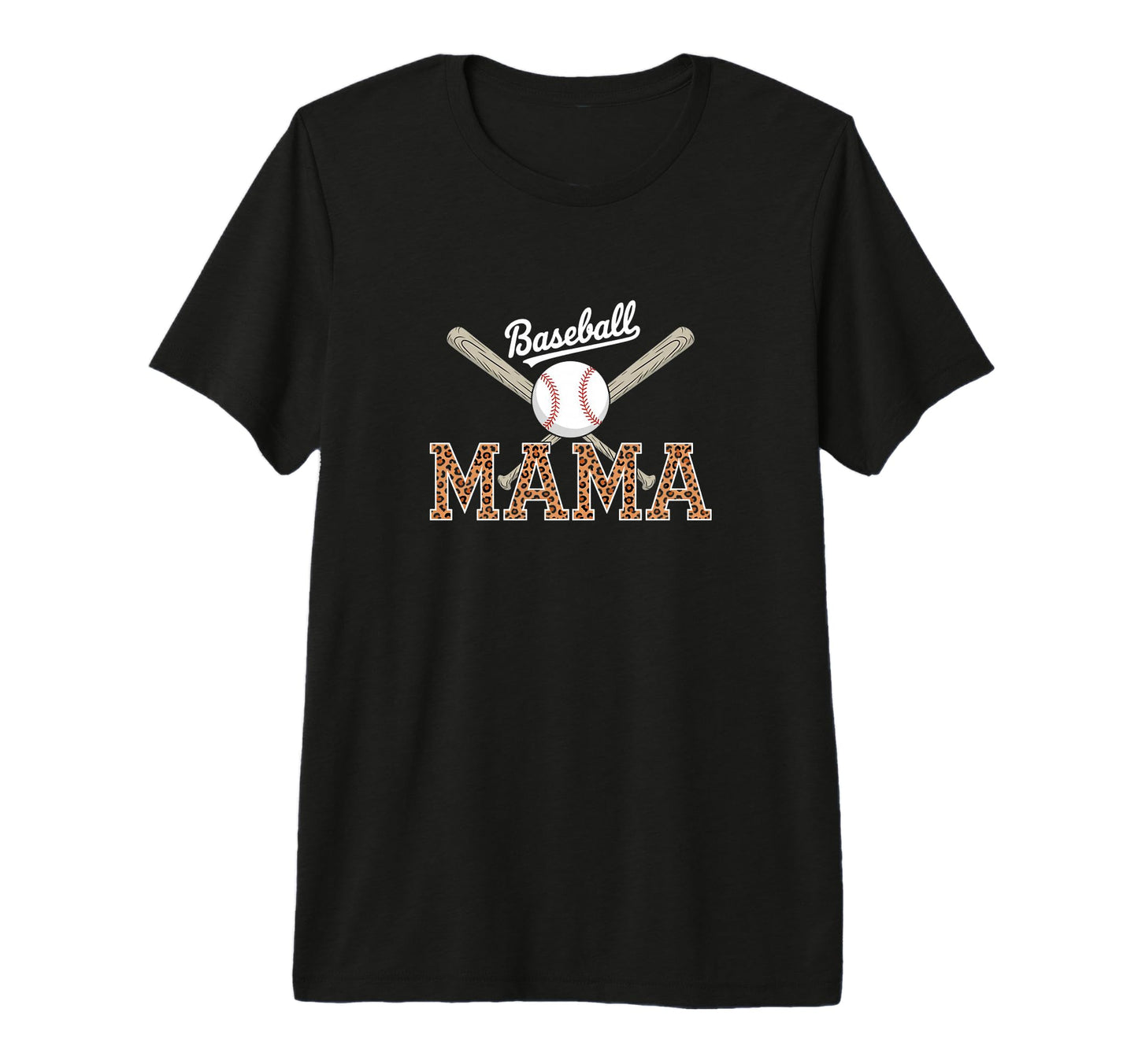 Baseball Mama Game Day Leopard Mom T-Shirt - Graphic Print Men Women - T-Shirt, Sweatshirt, Hoodie