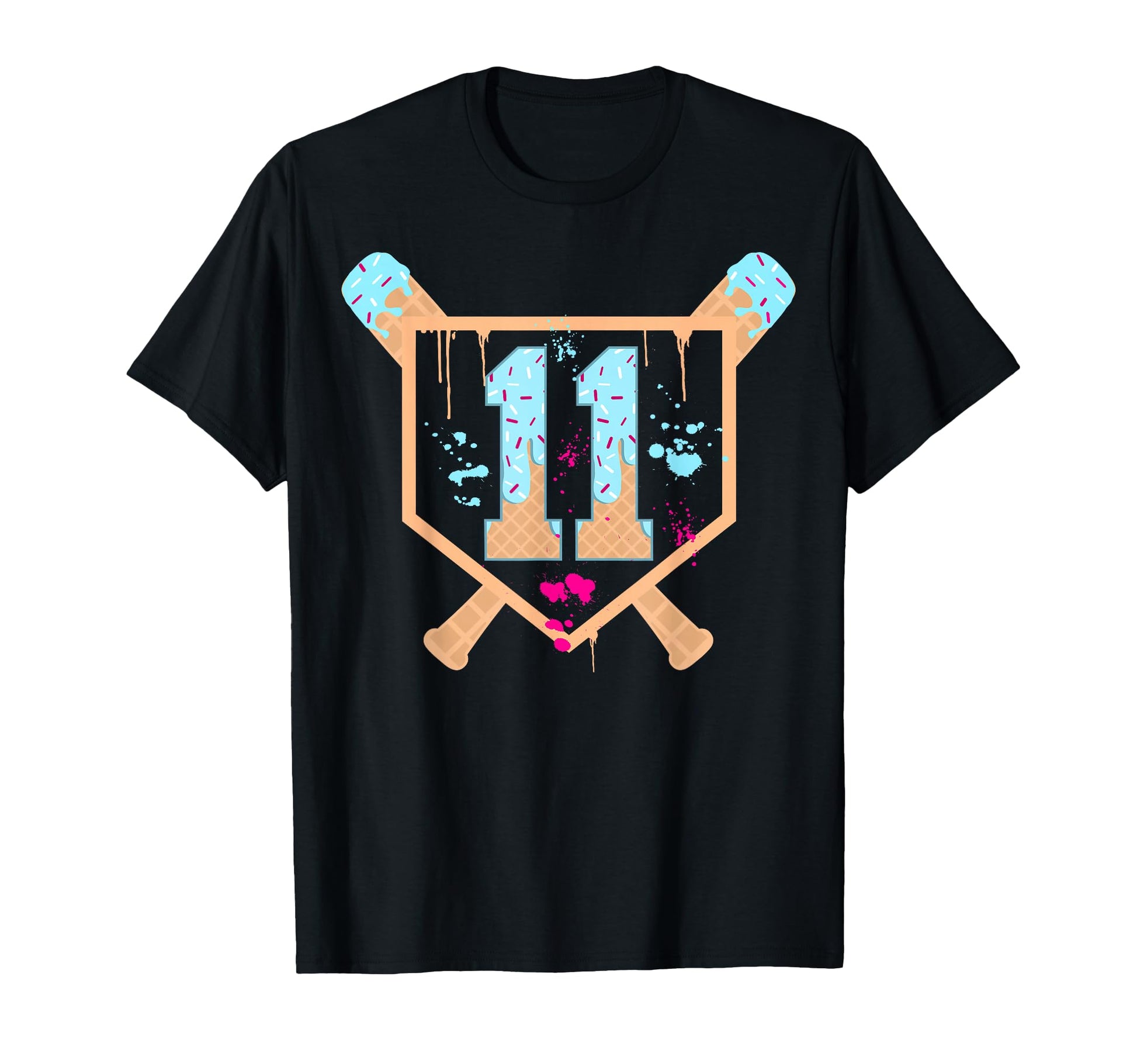 Baseball 11 Year Old Ice Cream Drip T-Shirt - Aesthetic Graphic for Adults - T-Shirt, Sweatshirt, Hoodie