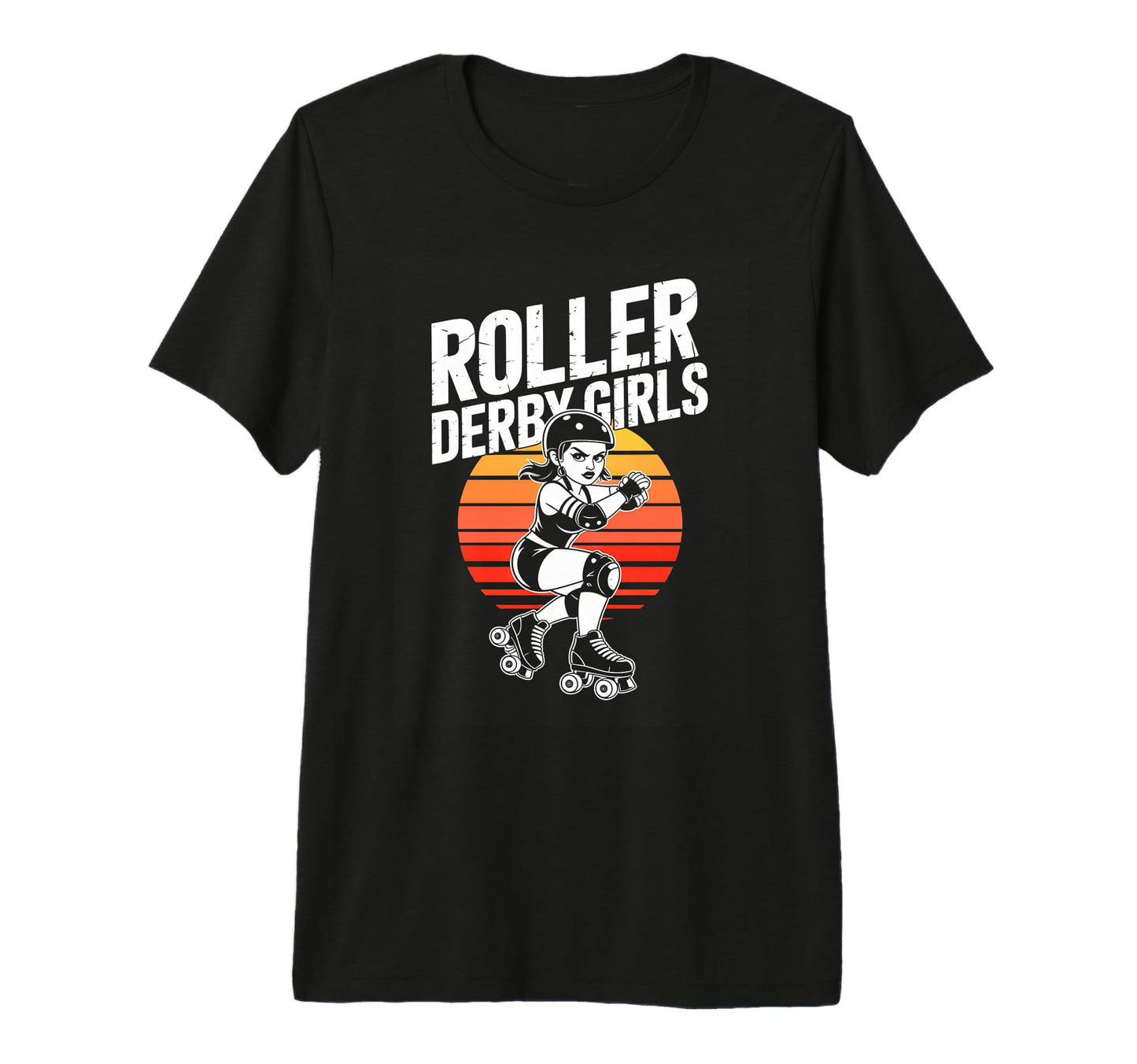Roller Derby Roller Skate Sunset T-Shirt - Fun Novelty Design for Adults - T-Shirt, Sweatshirt, Hoodie