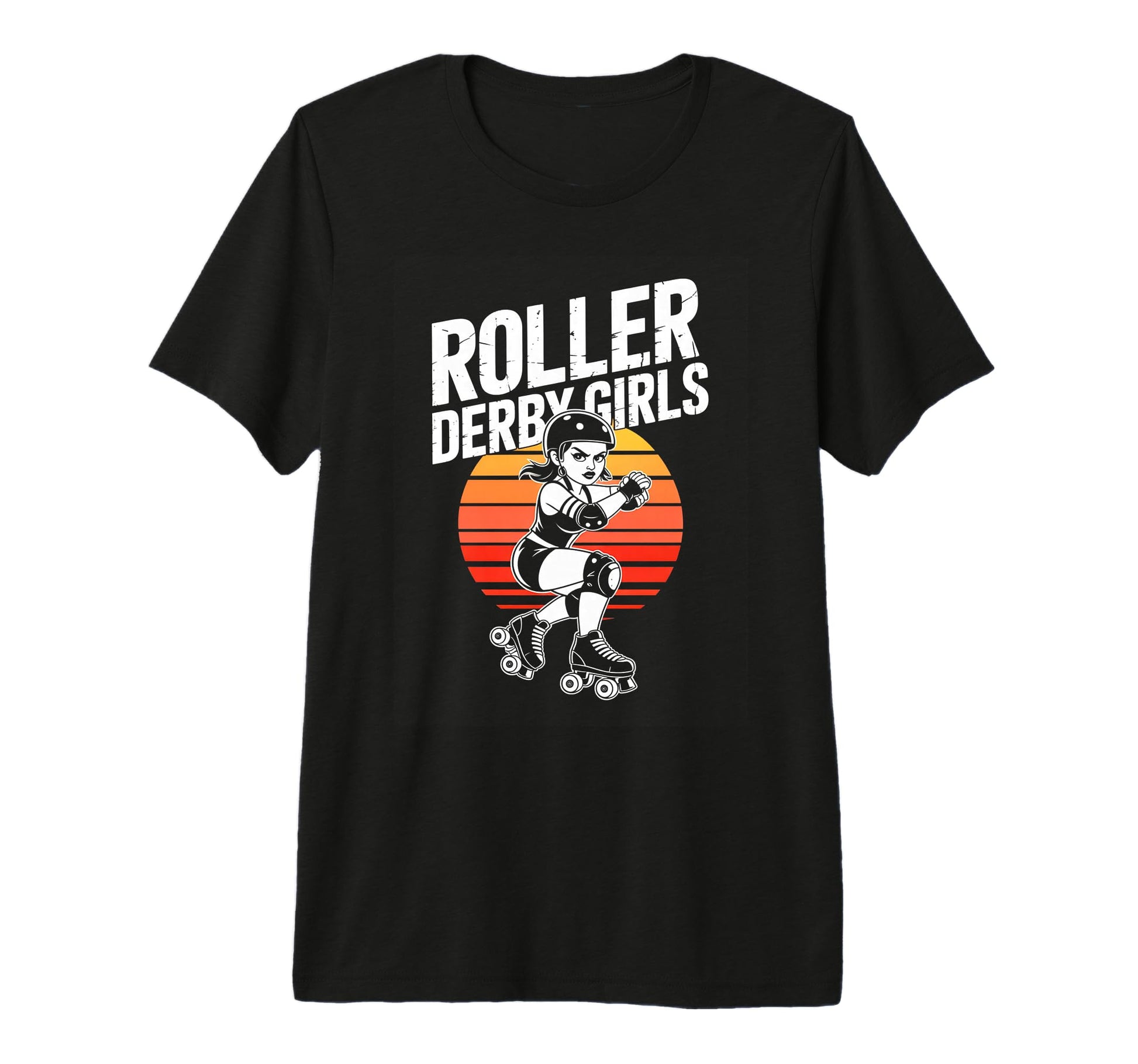 Roller Derby Roller Skate Sunset T-Shirt - Fun Novelty Design for Adults - T-Shirt, Sweatshirt, Hoodie