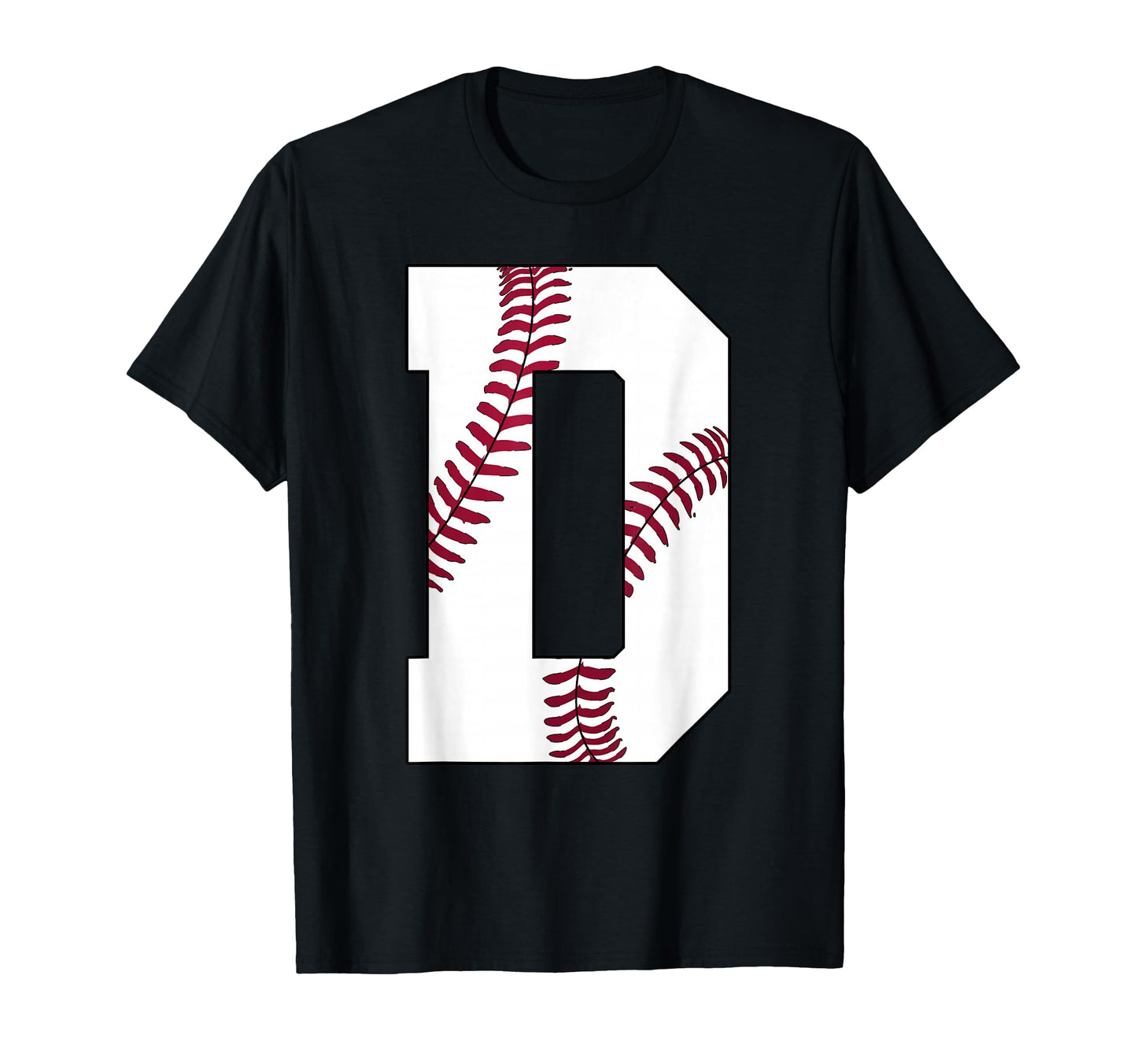 D Baseball Initial Personalized Letter T-Shirt - Minimalist Print Unisex - T-Shirt, Sweatshirt, Hoodie