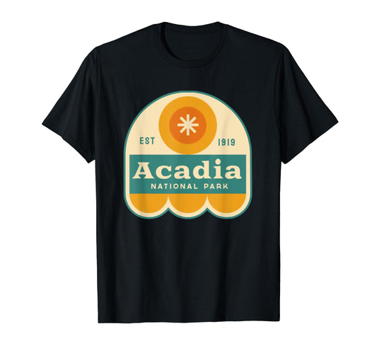 Acadia National Park Logo Badge T-Shirt - Fun Novelty Design Men Women - T-Shirt, Sweatshirt, Hoodie