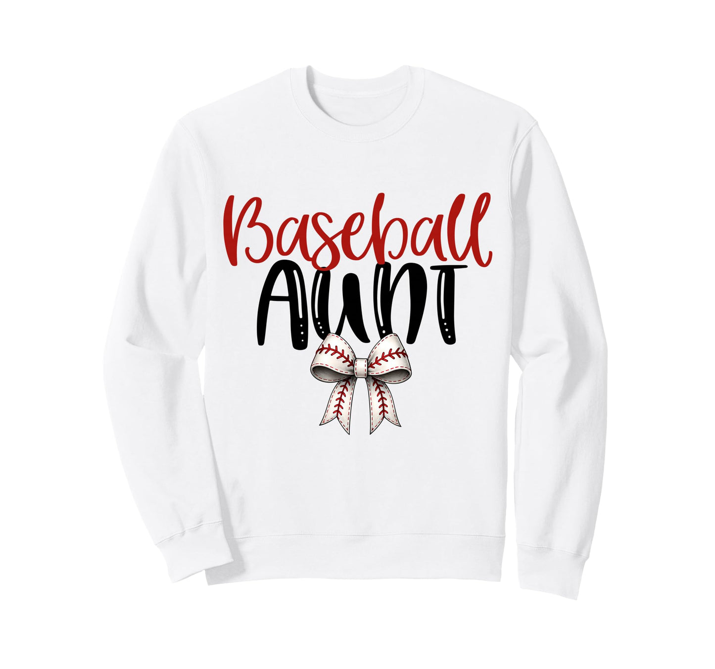 Baseball Aunt Coquette Bow Game Day Sweatshirt - Unique Graphic for Adults - T-Shirt, Sweatshirt, Hoodie