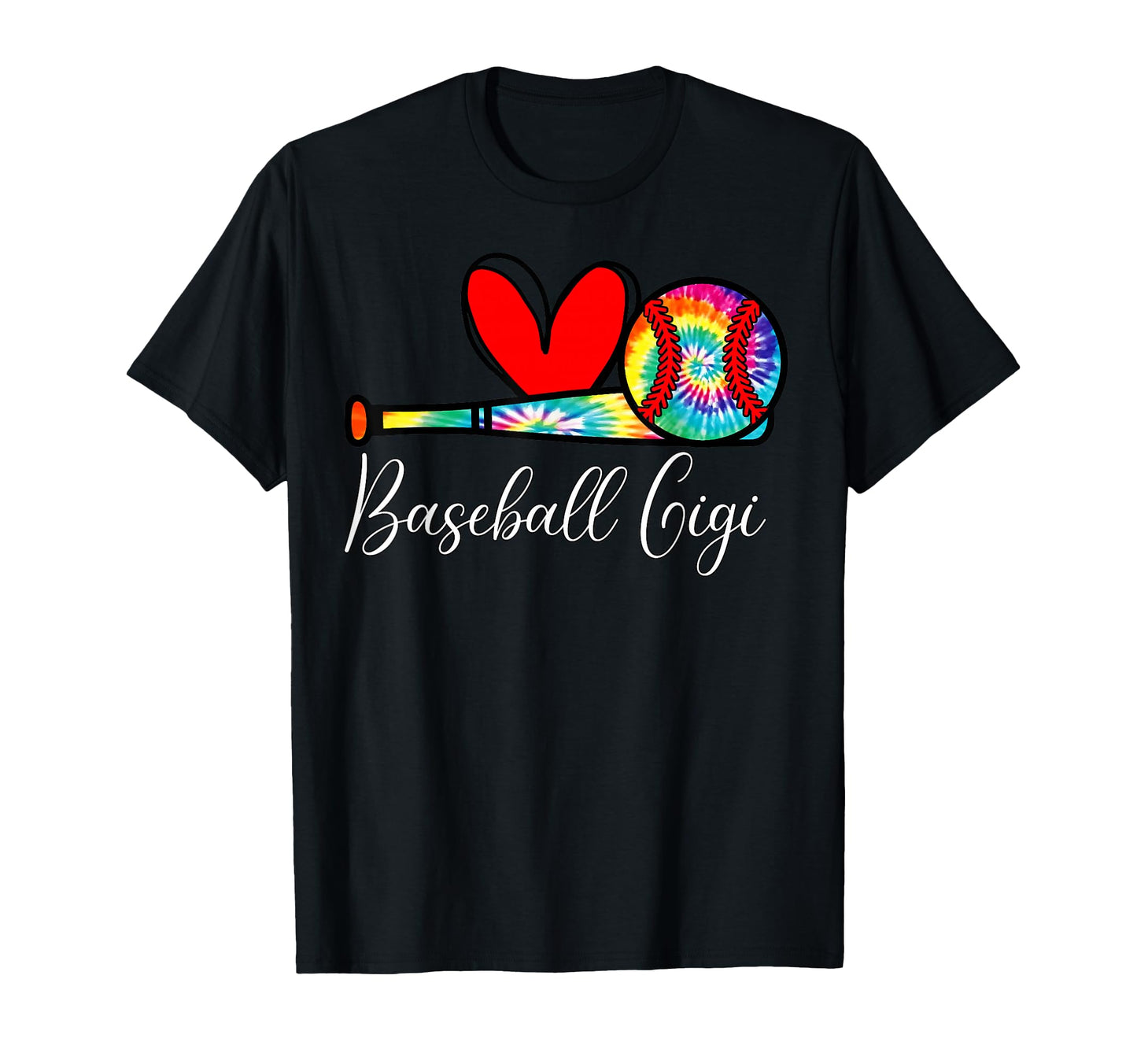 Baseball Gigi Grandma Nana Heart Tie T-Shirt - Custom Art Print for Adults - T-Shirt, Sweatshirt, Hoodie