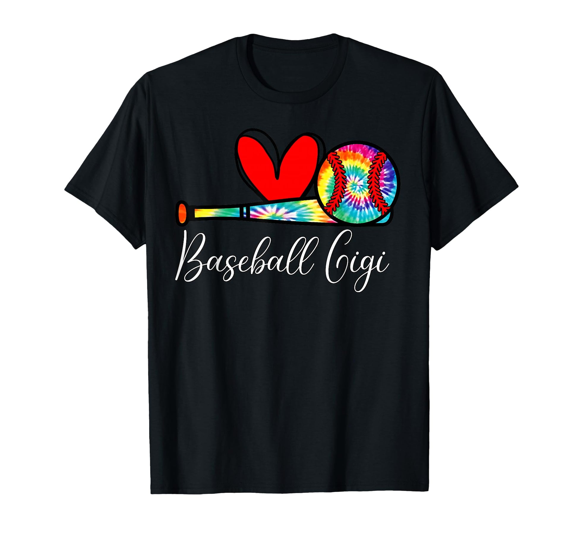 Baseball Gigi Grandma Nana Heart Tie T-Shirt - Custom Art Print for Adults - T-Shirt, Sweatshirt, Hoodie