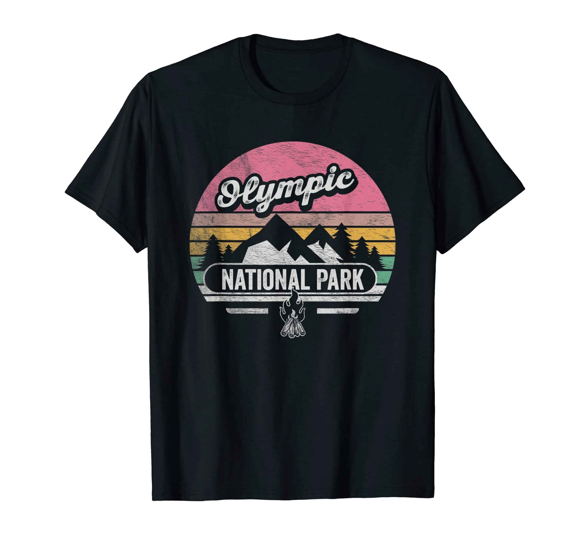 Olympic National Park Map Sunset T-Shirt - Custom Art Print Unisex - T-Shirt, Sweatshirt, Hoodie